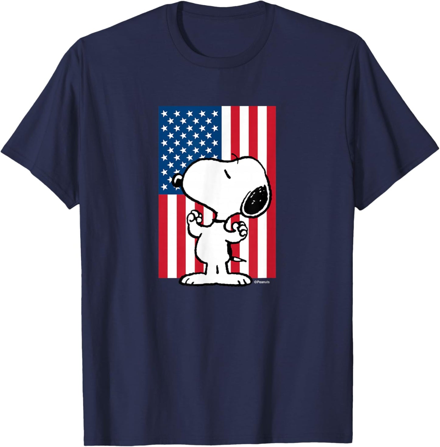 Peanuts - Snoopy USA Flag T-Shirt - T-Shirt | Navy