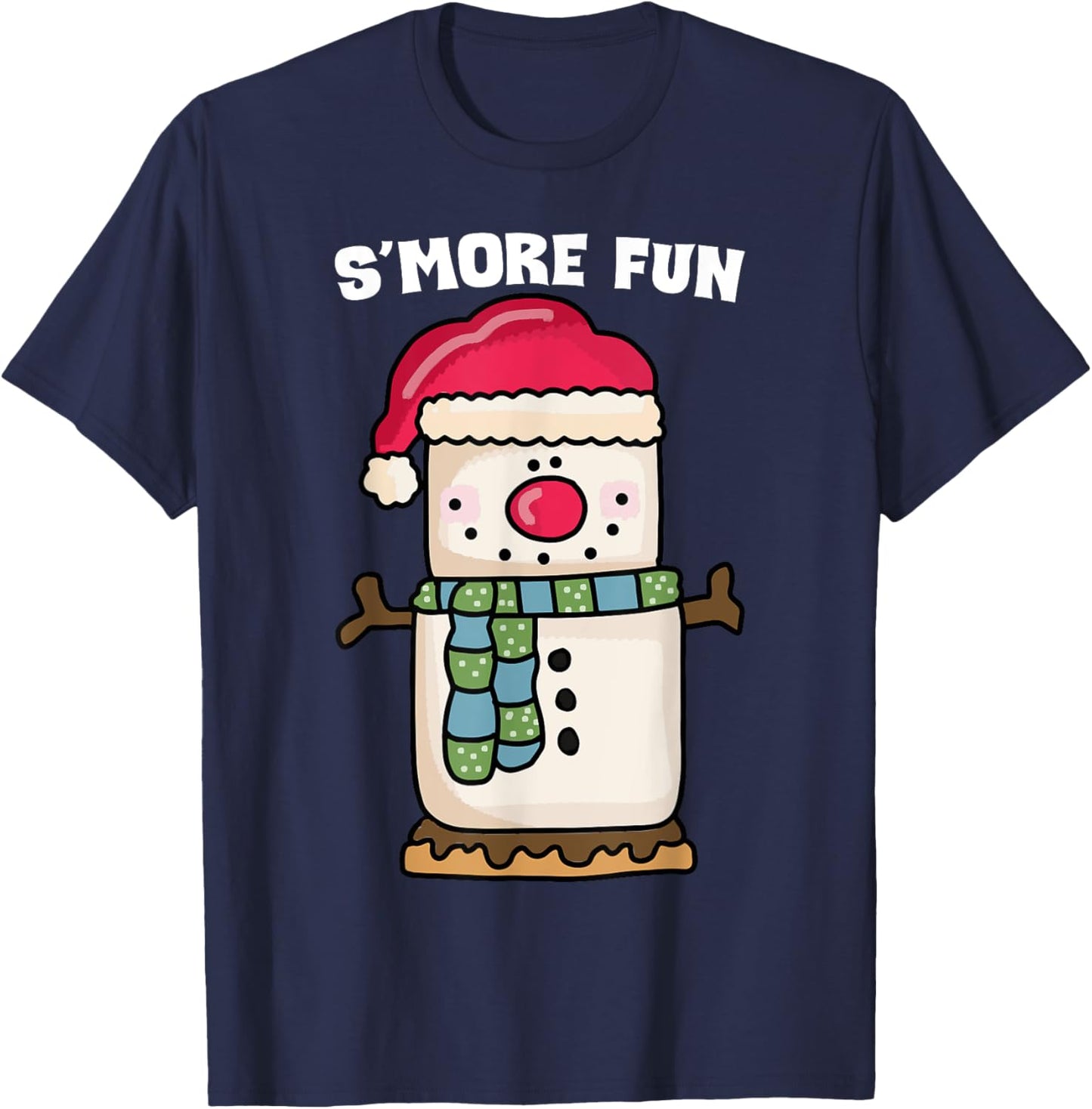 S'more Fun Snowman Funny Camping Pajama T-Shirt - T-Shirt | Navy