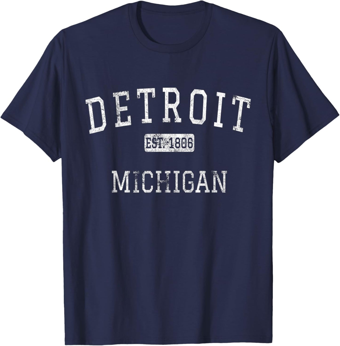 Detroit Michigan MI Vintage T-Shirt - T-Shirt | Navy