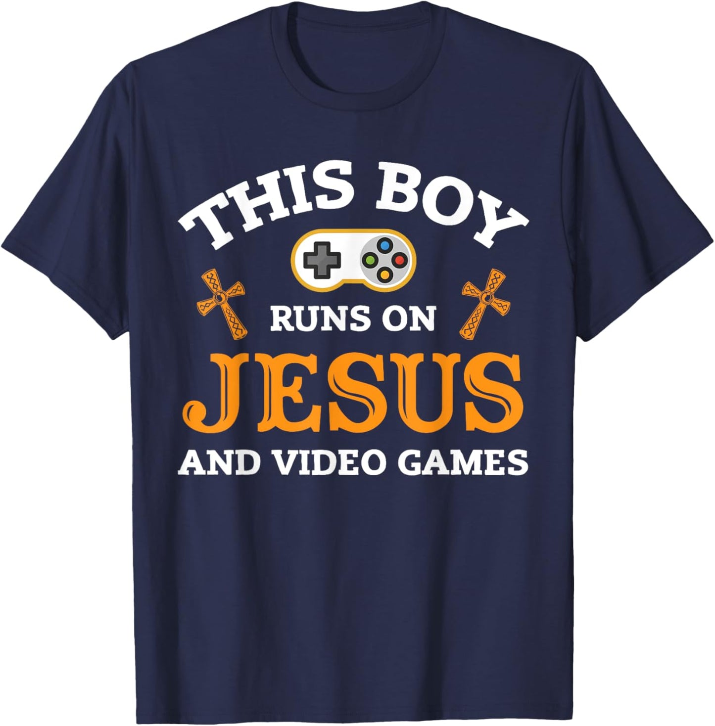 Video Games Gamer Gaming Jesus Religion T-Shirt - T-Shirt | Navy
