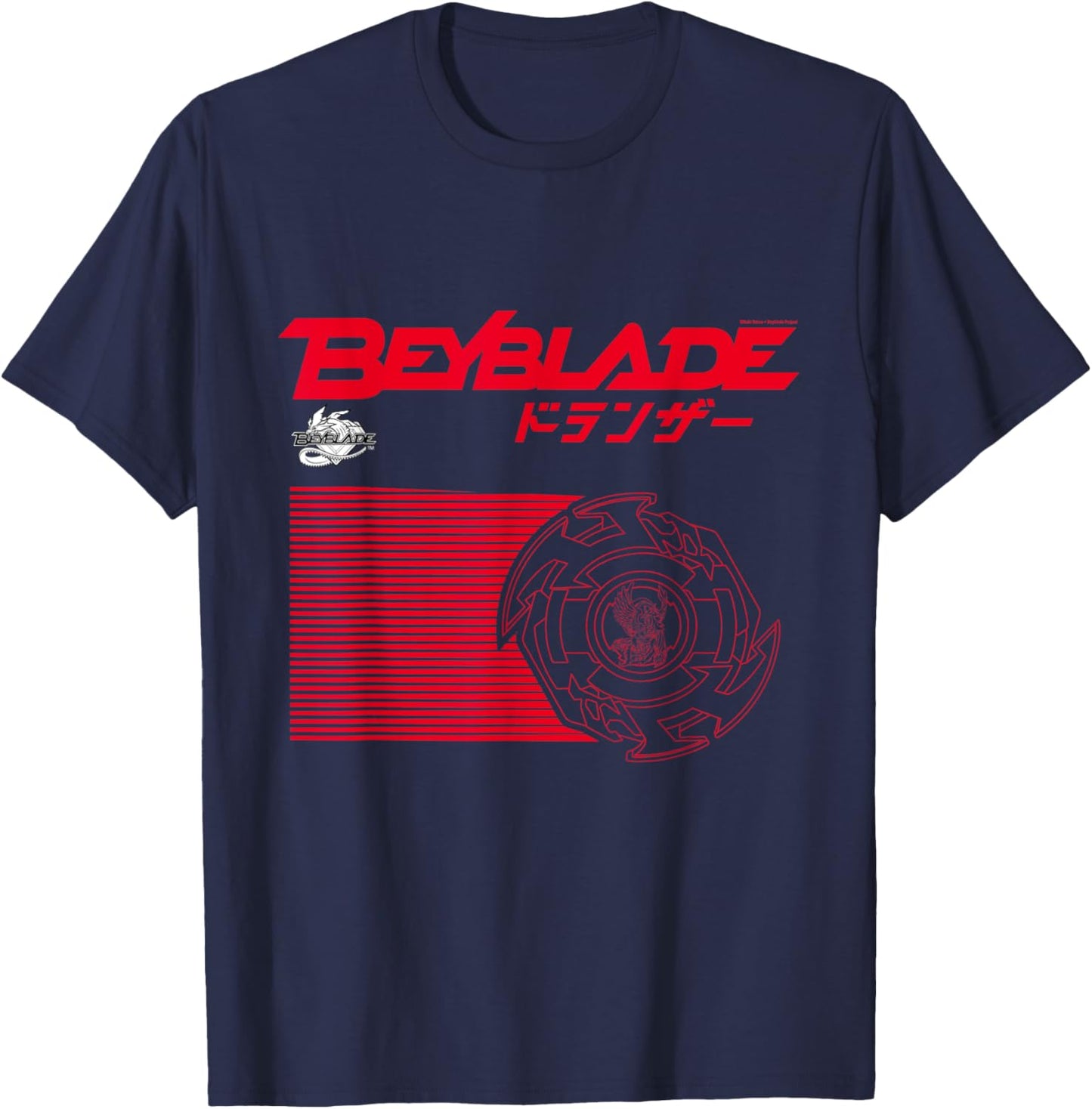 Hasbro BEYBLADE DRANZER Men's Black Modern Cartoon T-Shirt - T-Shirt | Navy