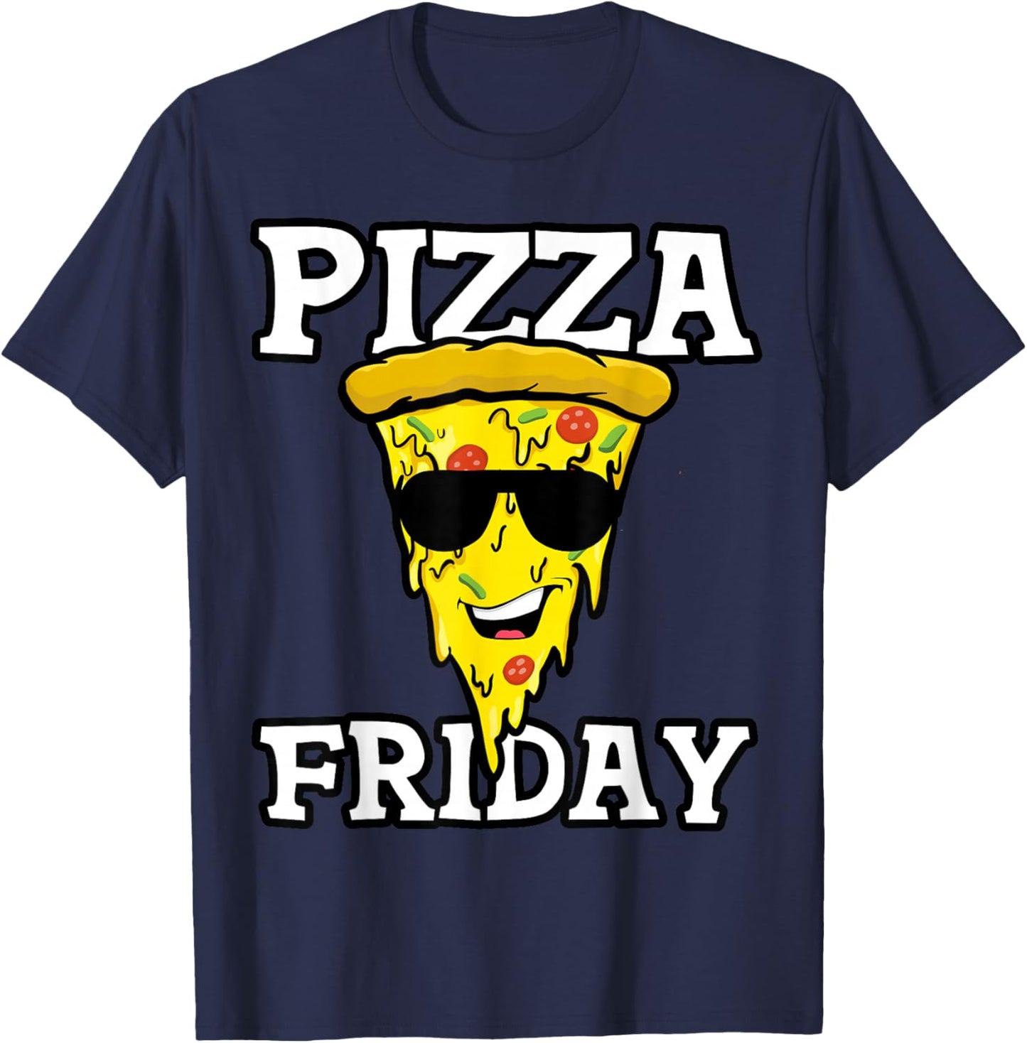 Pizza Friday - Funny Pizza Slice For Pepperoni Lover T-Shirt - T-Shirt | Navy