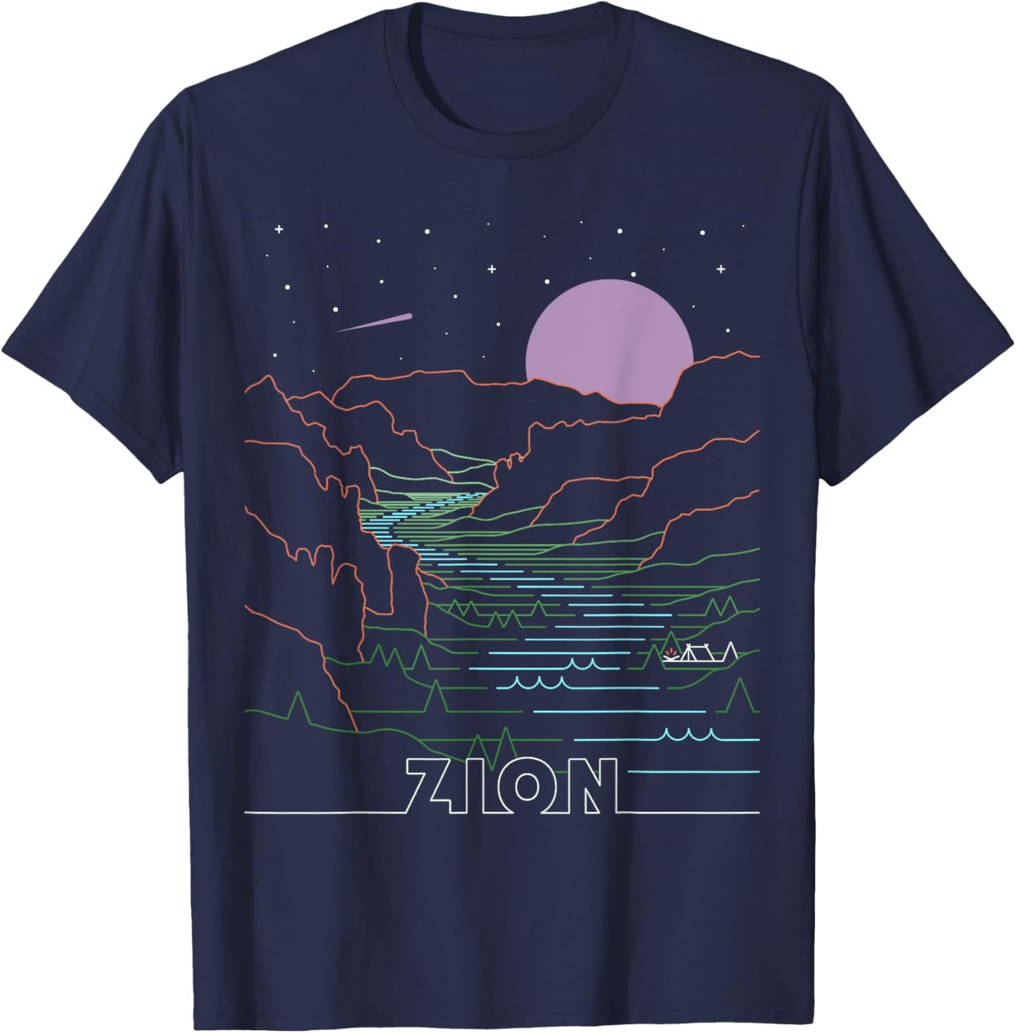Vintage Zion National Park I Hiked Angels Landing Zion Utah T-Shirt - T-Shirt | Navy