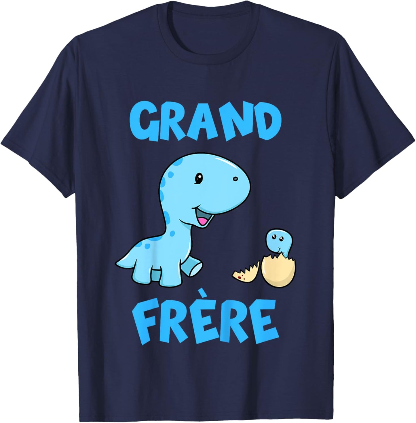 French Grand Frere Pregnancy Announcement Dinosaur T-Shirt - T-Shirt | Navy