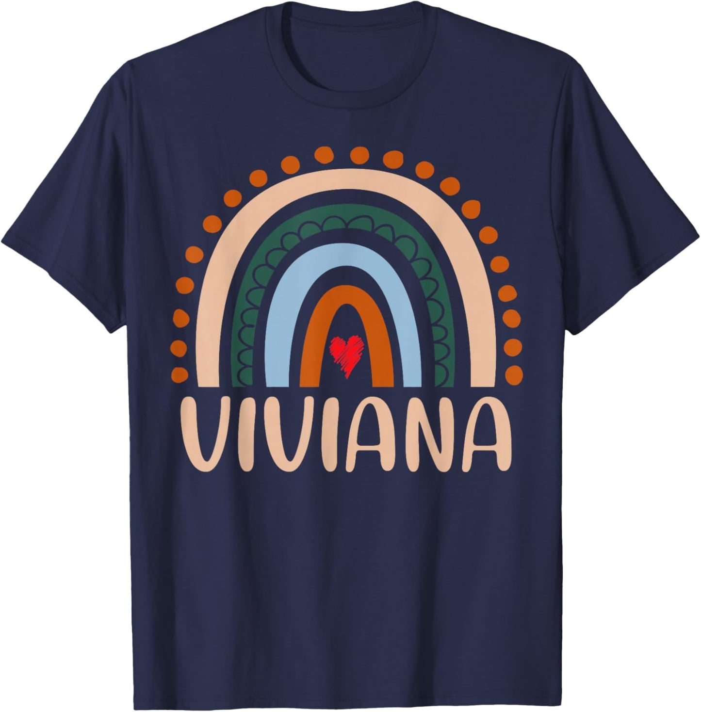 Viviana Name Personalized Funny Women Rainbow Viviana T-Shirt - T-Shirt | Navy