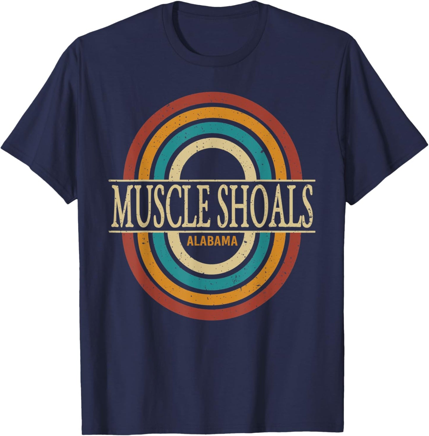 Vintage Retro Muscle Shoals Alabama AL Women Men Souvenirs T-Shirt - T-Shirt | Navy