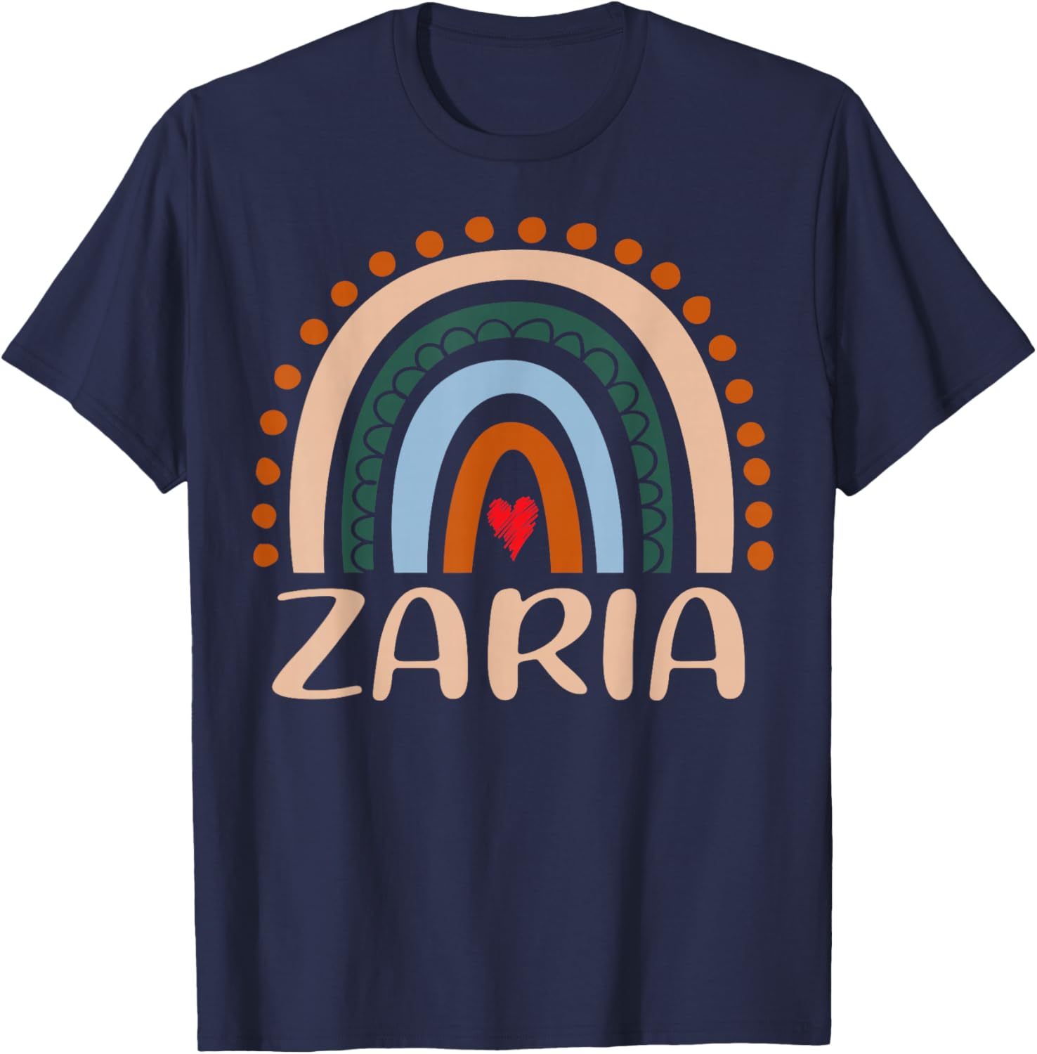 Zaria Name Personalized Funny Women Rainbow Zaria T-Shirt - T-Shirt | Navy