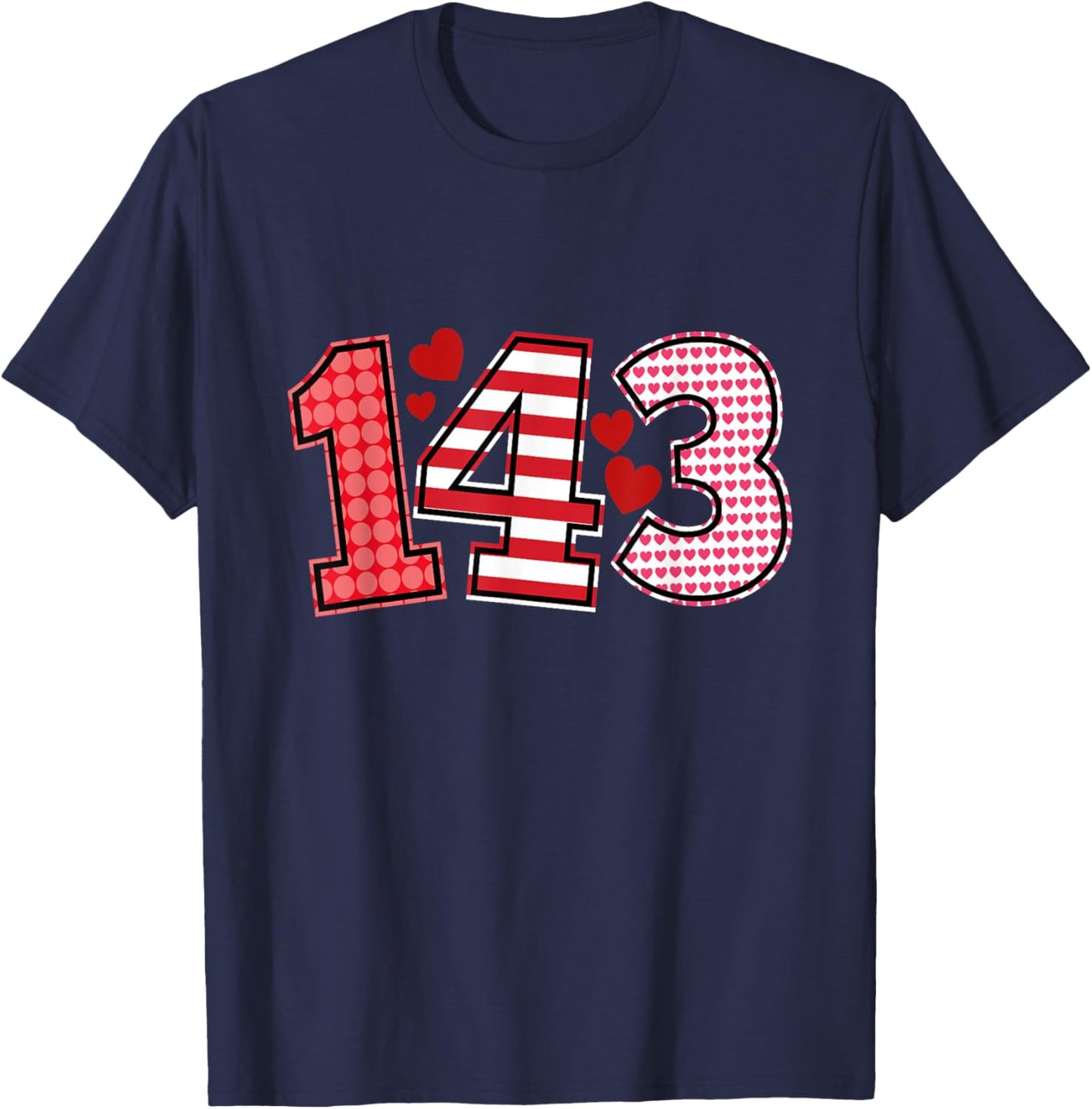 143 I Love You Valentine's Day Valentine's Day 143 T-Shirt - T-Shirt | Navy