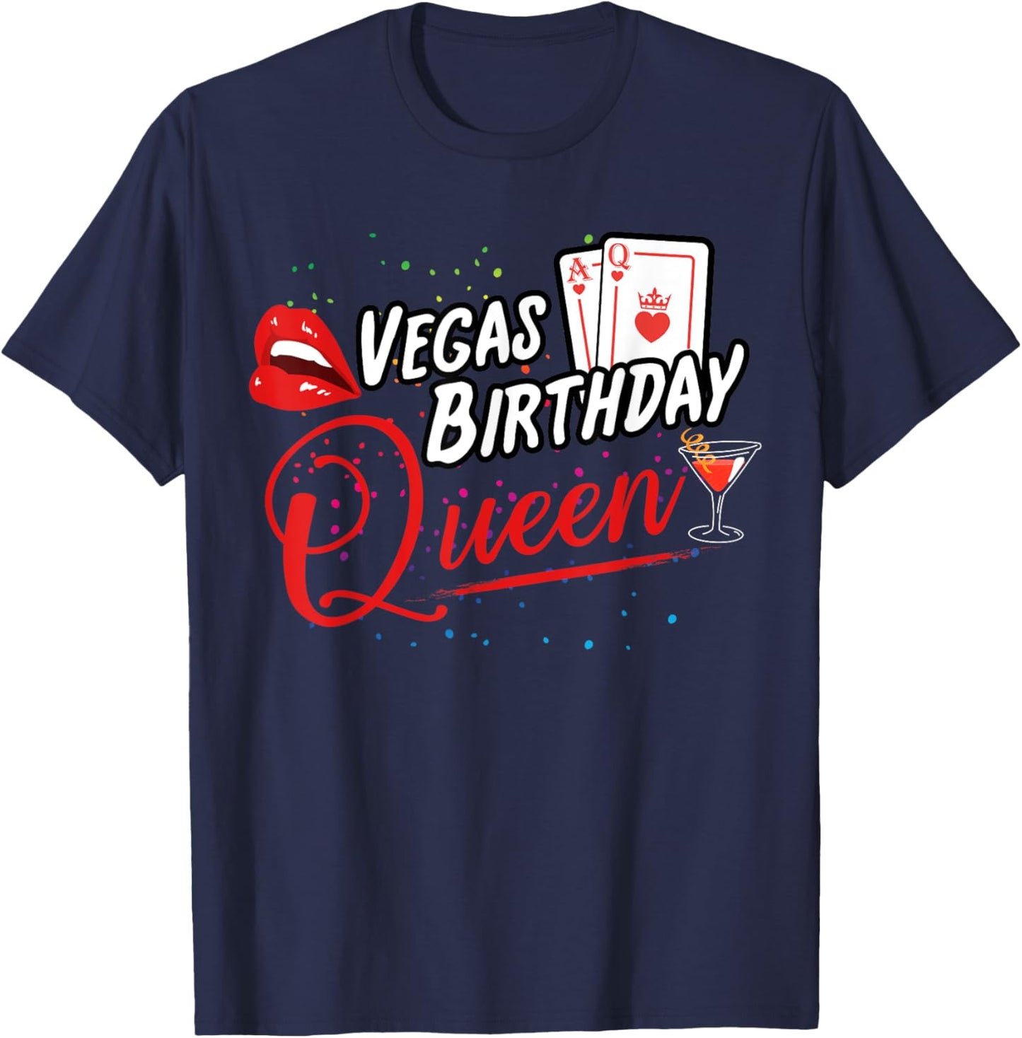 Vegas Birthday Queen Las Vegas Birthday Party T-Shirt - T-Shirt | Navy