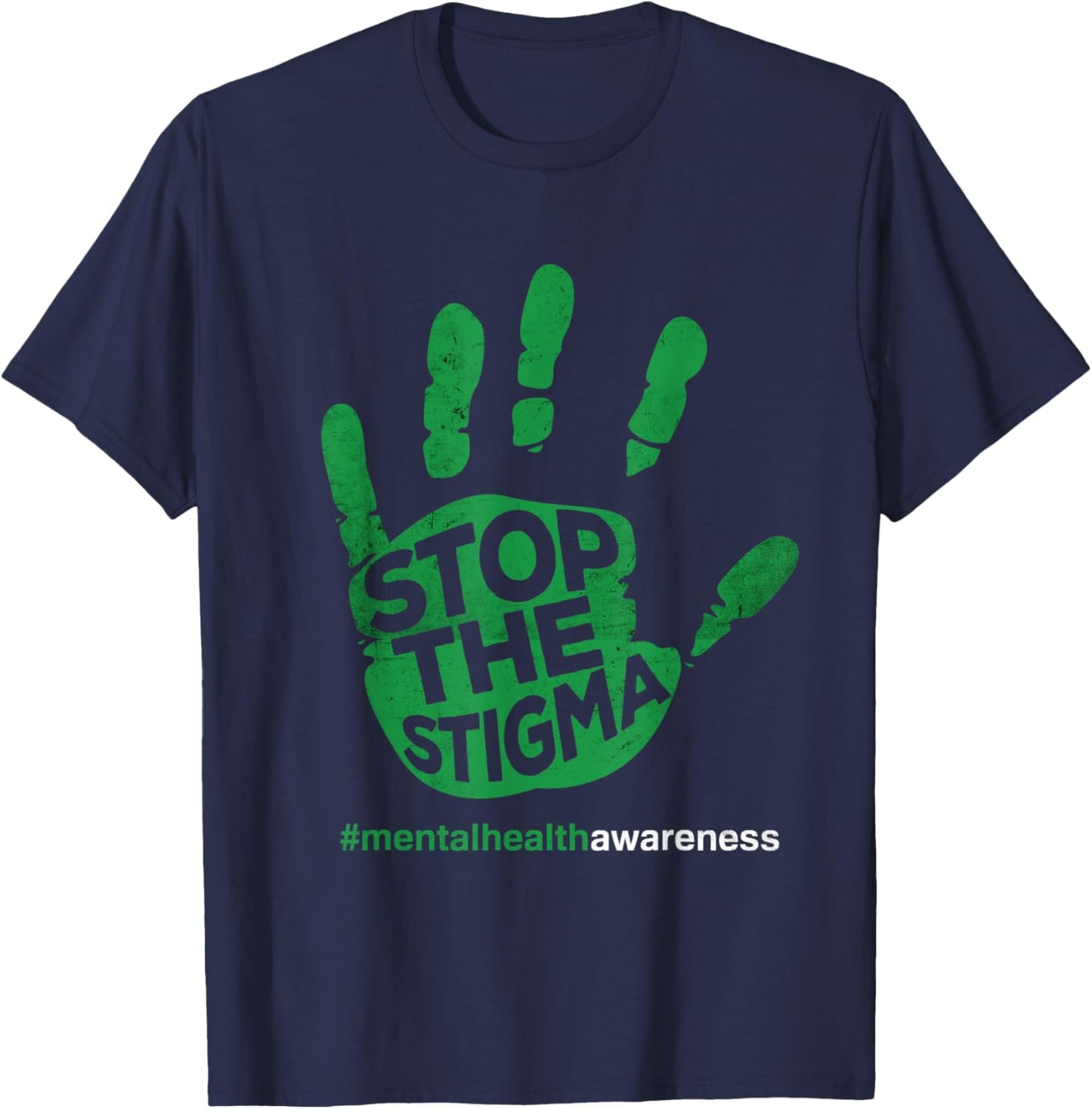 Stop the Stigma Mental Health Awareness Mind health T-Shirt - T-Shirt | Navy