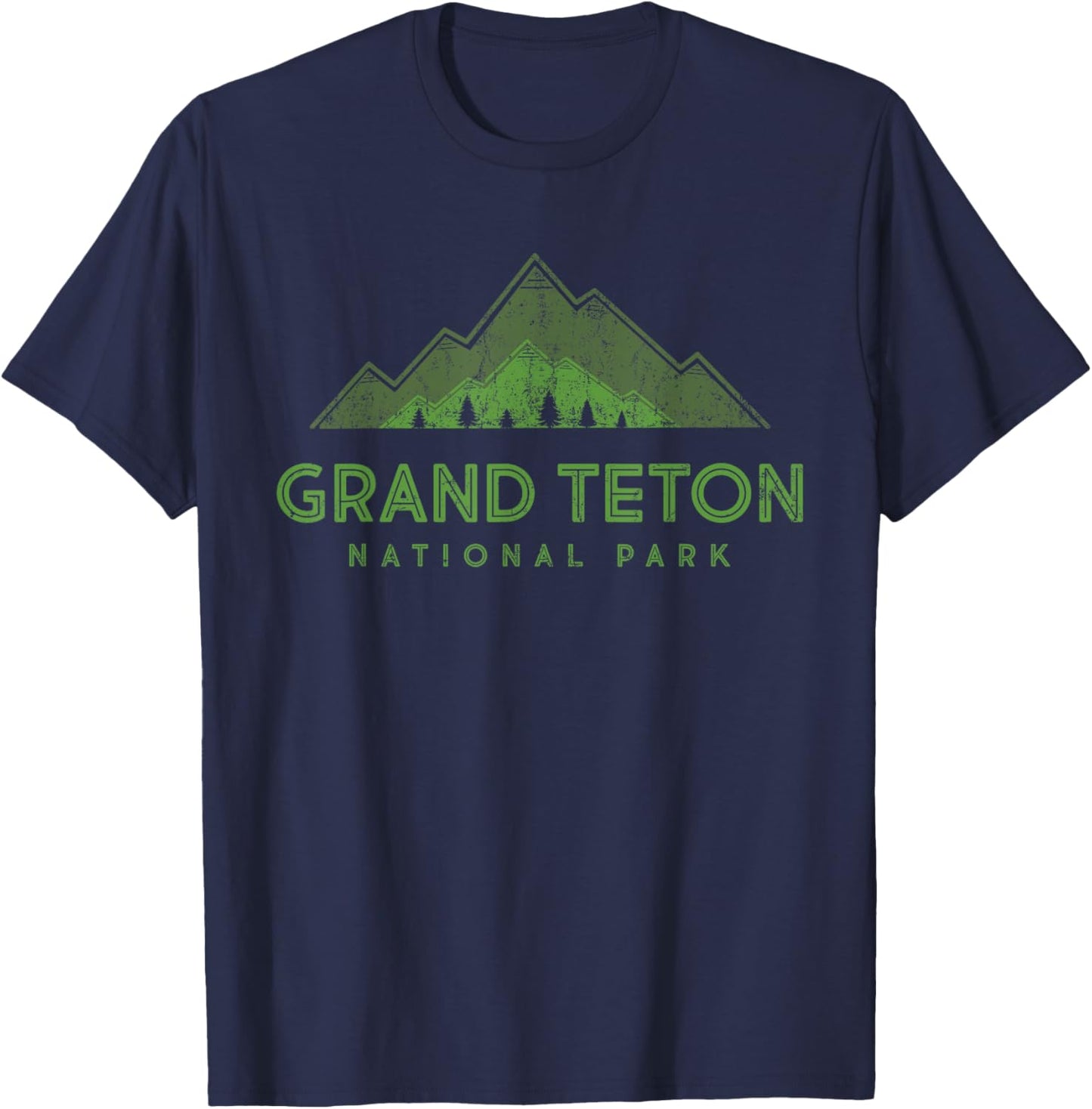 Wyoming | US Travel - Vintage Grand Teton National Park T-Shirt - T-Shirt | Navy