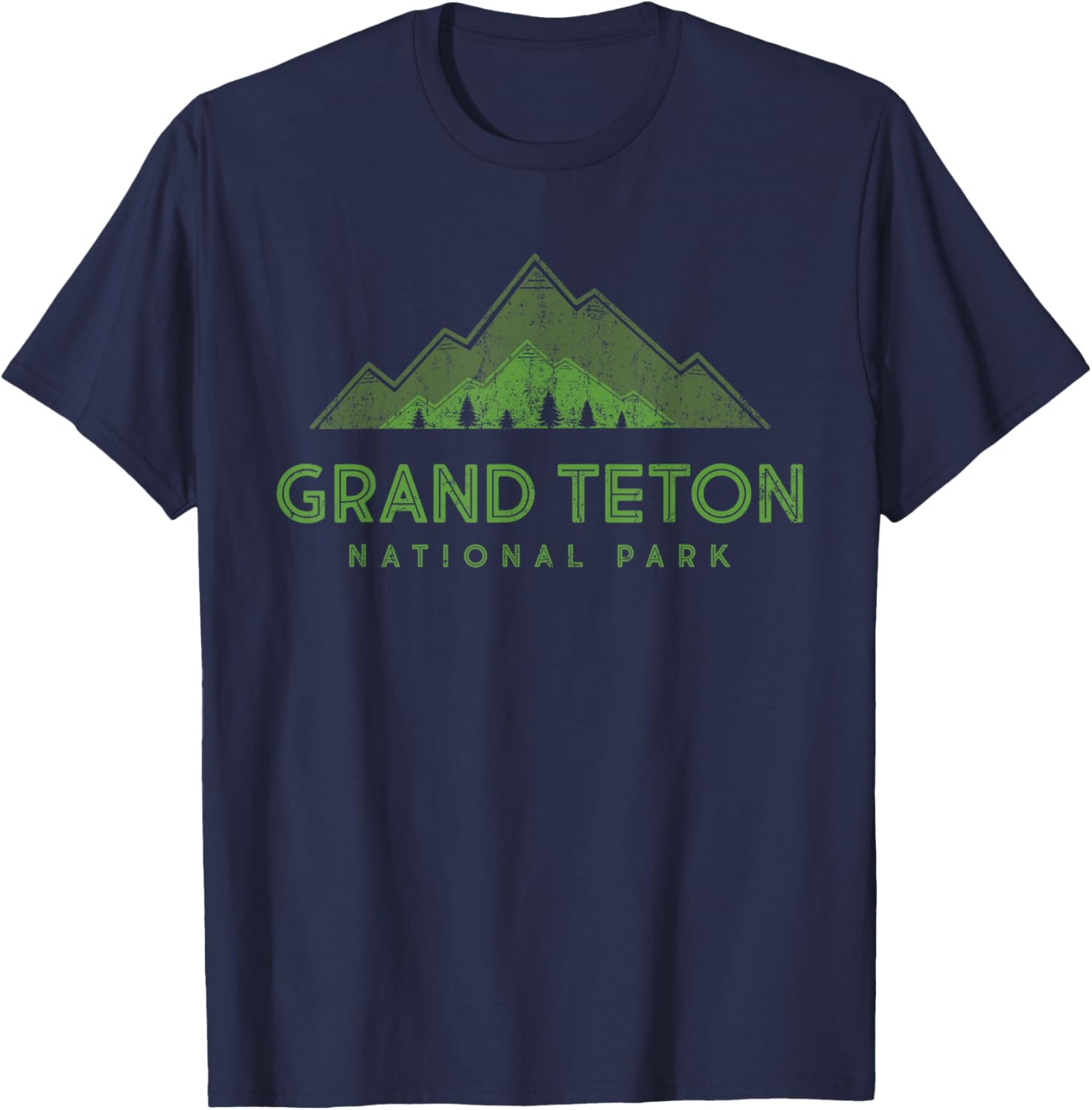 Wyoming | US Travel - Vintage Grand Teton National Park T-Shirt - T-Shirt | Navy