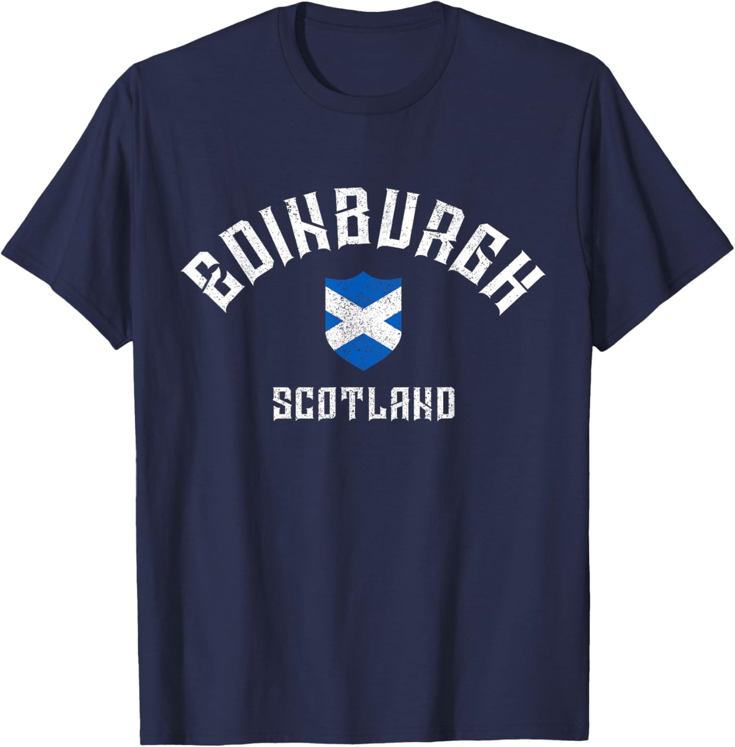 Edinburgh Scotland Scottish Flag Pride T-Shirt - T-Shirt | Navy