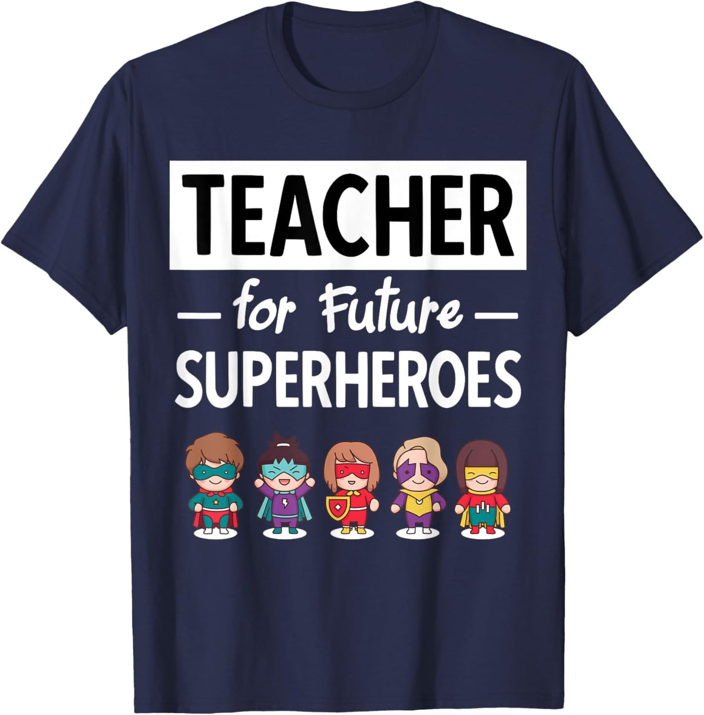 Teacher Superhero Teacher Education Fun T-Shirt - T-Shirt | Navy