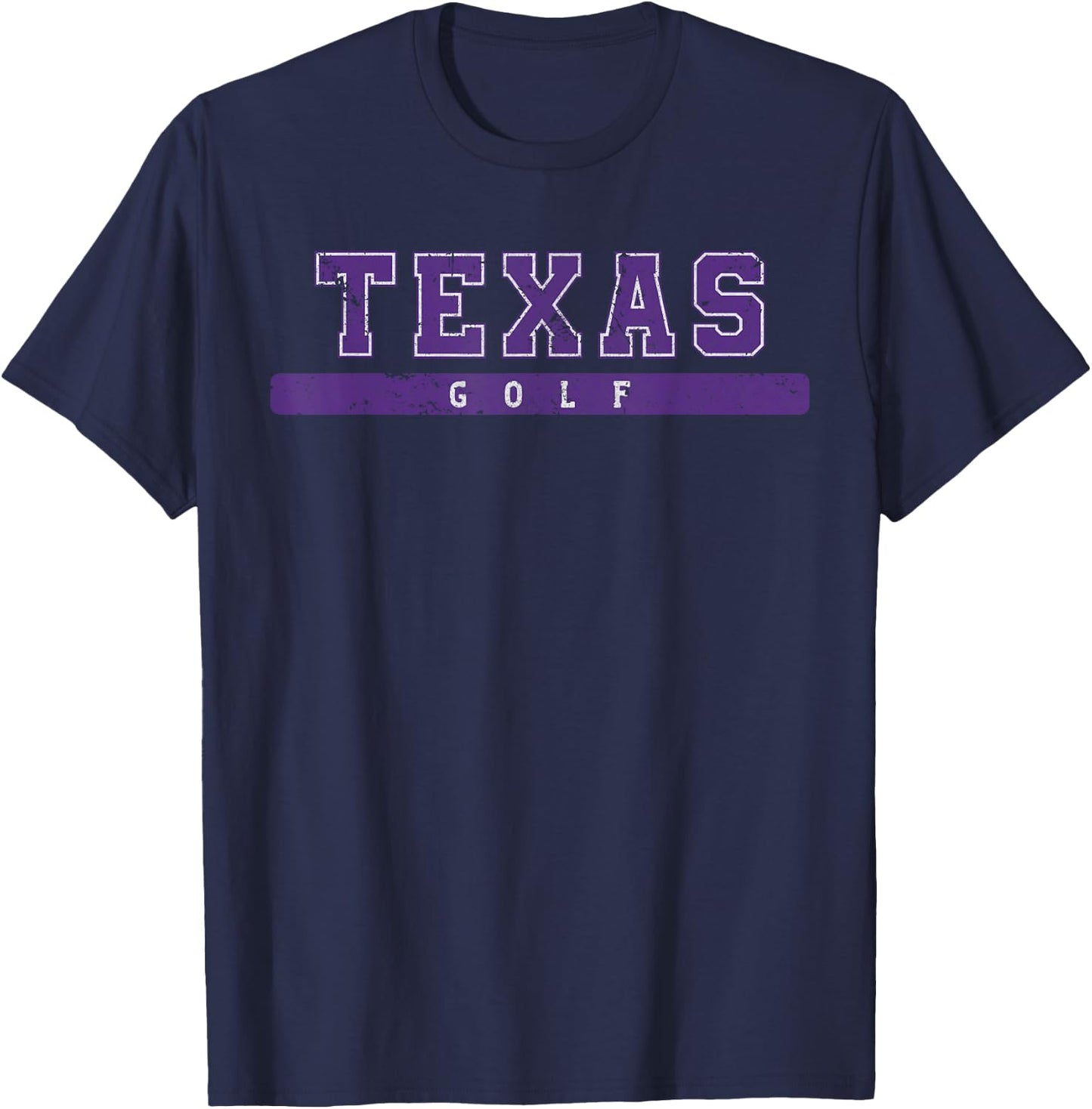 Texas Golf Purple Vintage Text T-Shirt - T-Shirt | Navy