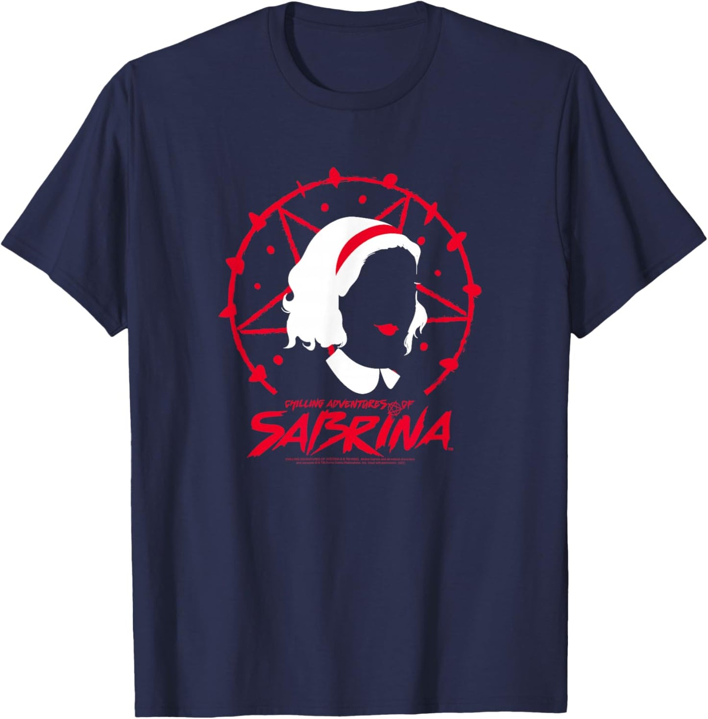 The Chilling Adventures of Sabrina Pentagram with Sabrina T-Shirt - T-Shirt | Navy