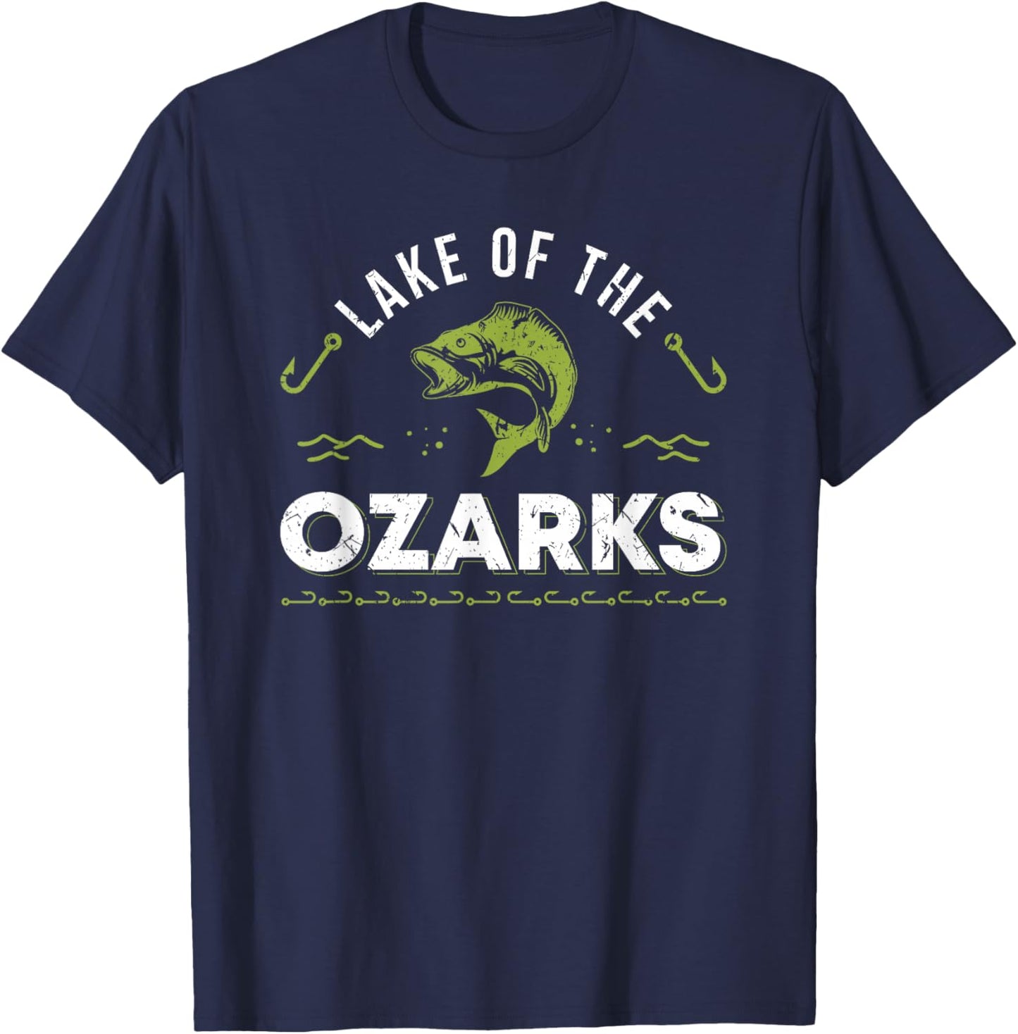 Lake of the Ozarks Missouri Fishing Family Vacation Souvenir T-Shirt - T-Shirt | Navy