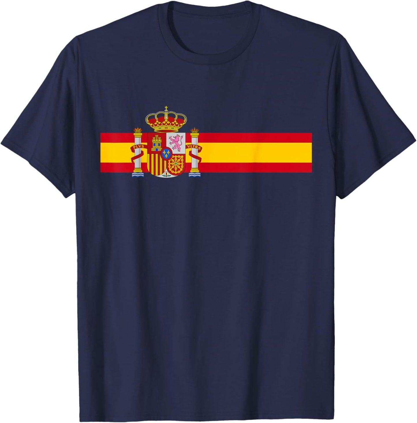 Spain National Flag Espana Color Band Madrid Barcelona T-Shirt - T-Shirt | Navy