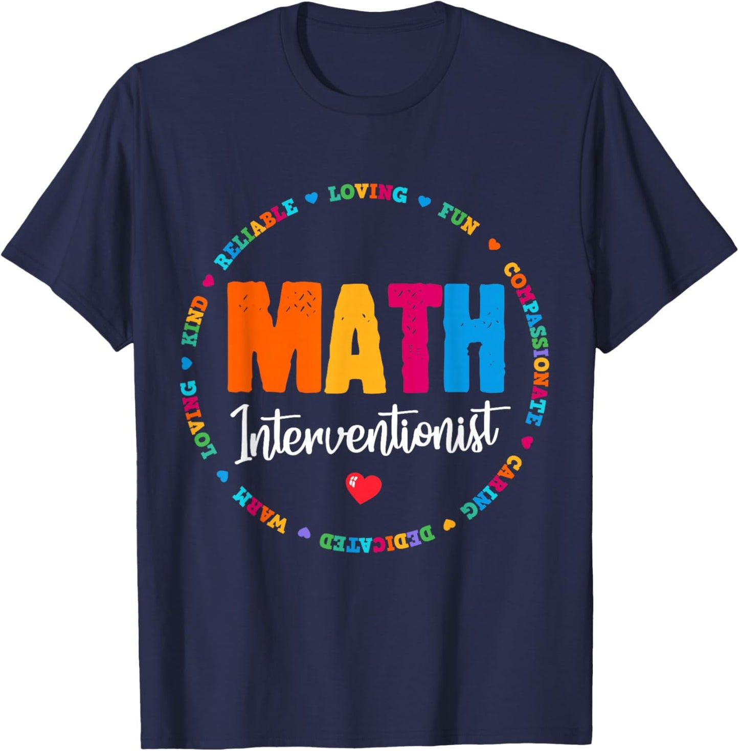 Math Interventionist Teacher Coach Squad Mathematics STEM T-Shirt - T-Shirt | Navy