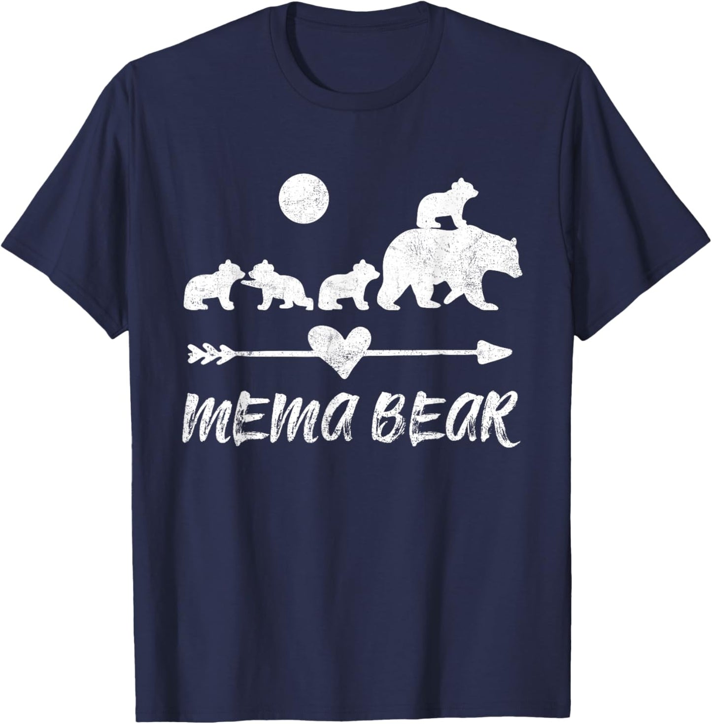 Mema Bear Shirt with Four Cute Bear Cubs Gift T-Shirt - T-Shirt | Navy