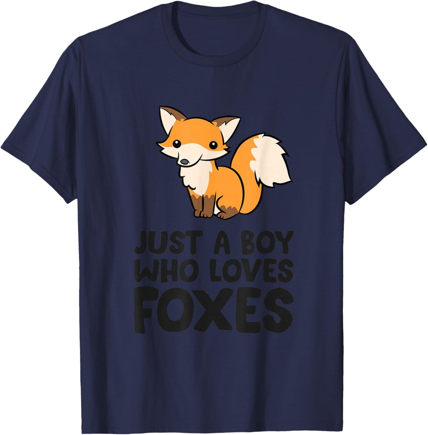 Just a Boy Who Loves Foxes T-Shirt - T-Shirt | Navy