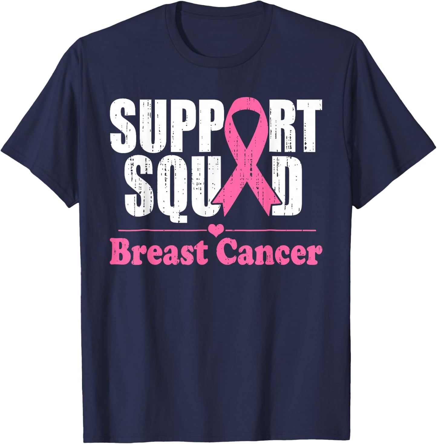 Support Squad Breast Cancer Awareness Month Men Women Kids T-Shirt - T-Shirt | Navy