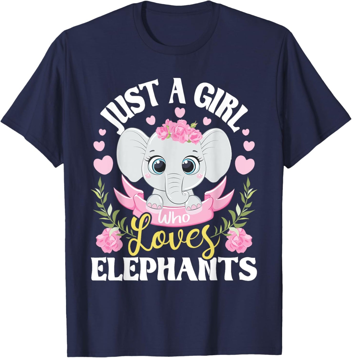 Just A Girl Who Loves Elephants - Elephant Lover Zookeeper T-Shirt - T-Shirt | Navy
