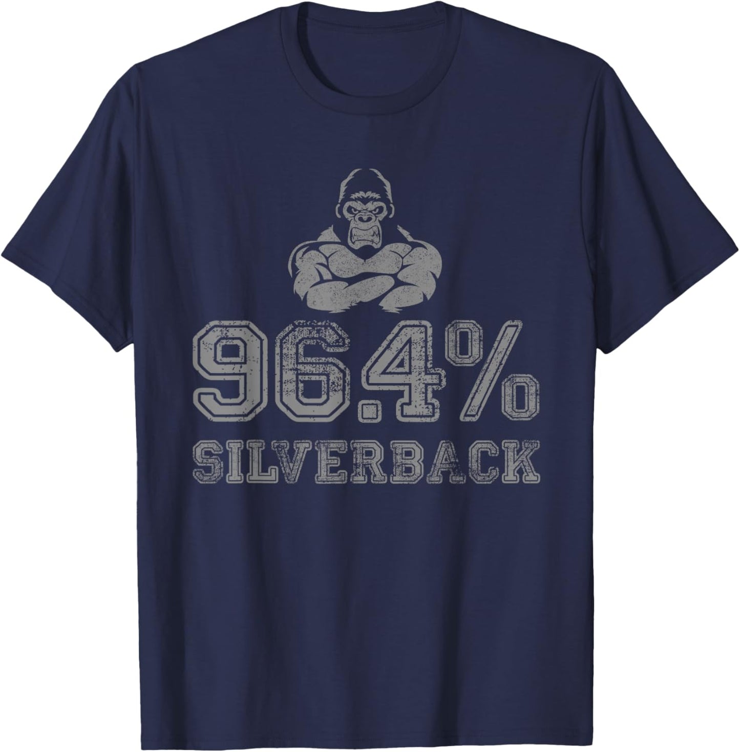 96.4% Silverback Gorilla Gym Apperal and gear, Gym wear T-Shirt - T-Shirt | Navy