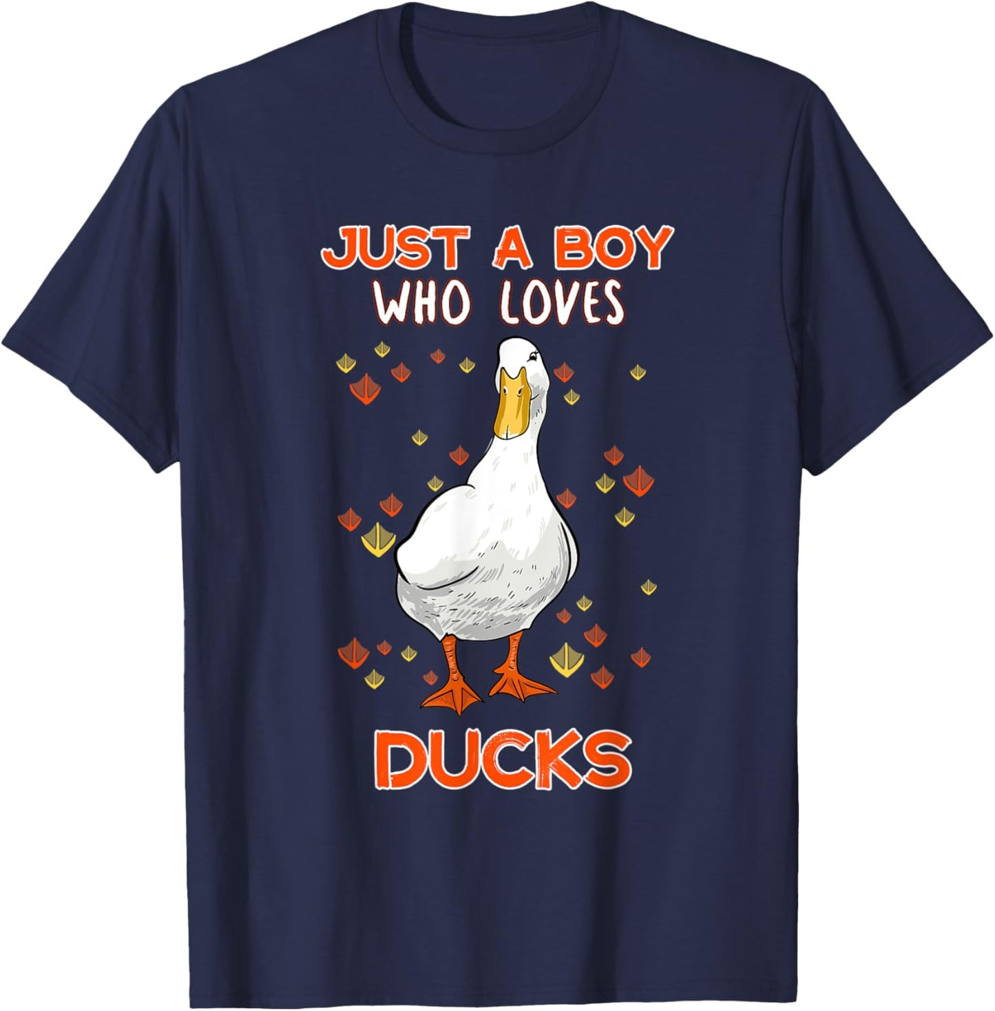 Just A Boy Who Loves Ducks Funny Duck Lover Quote T-Shirt - T-Shirt | Navy