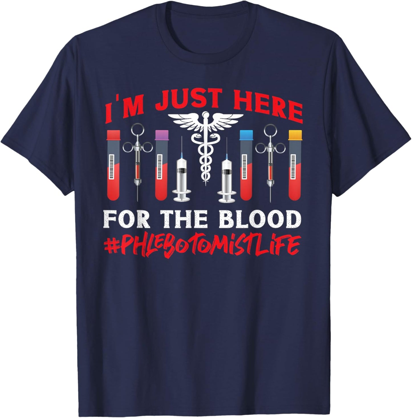 Phlebotomist Tech Technician T-Shirt - T-Shirt | Navy