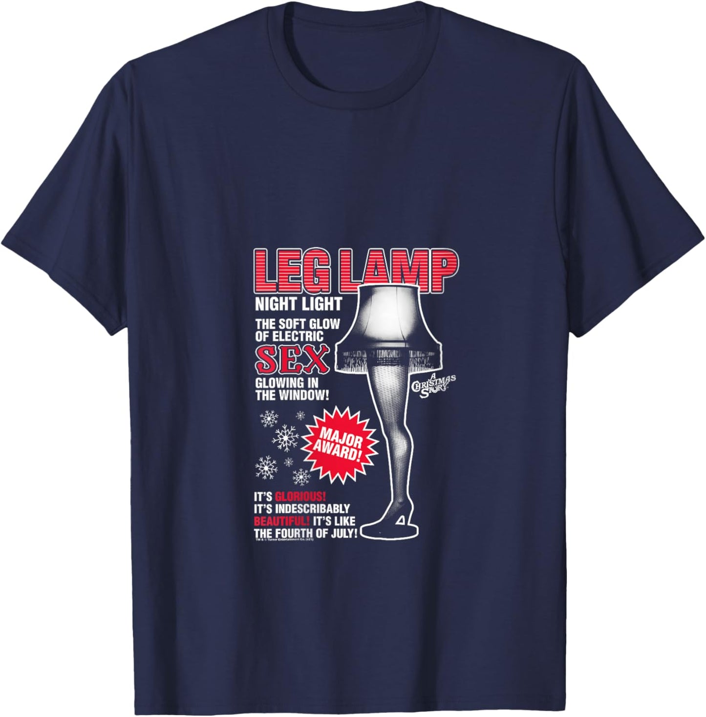A Christmas Story Leg Lamp Vintage Ad Funny Holiday V-Neck T-Shirt - T-Shirt | Navy