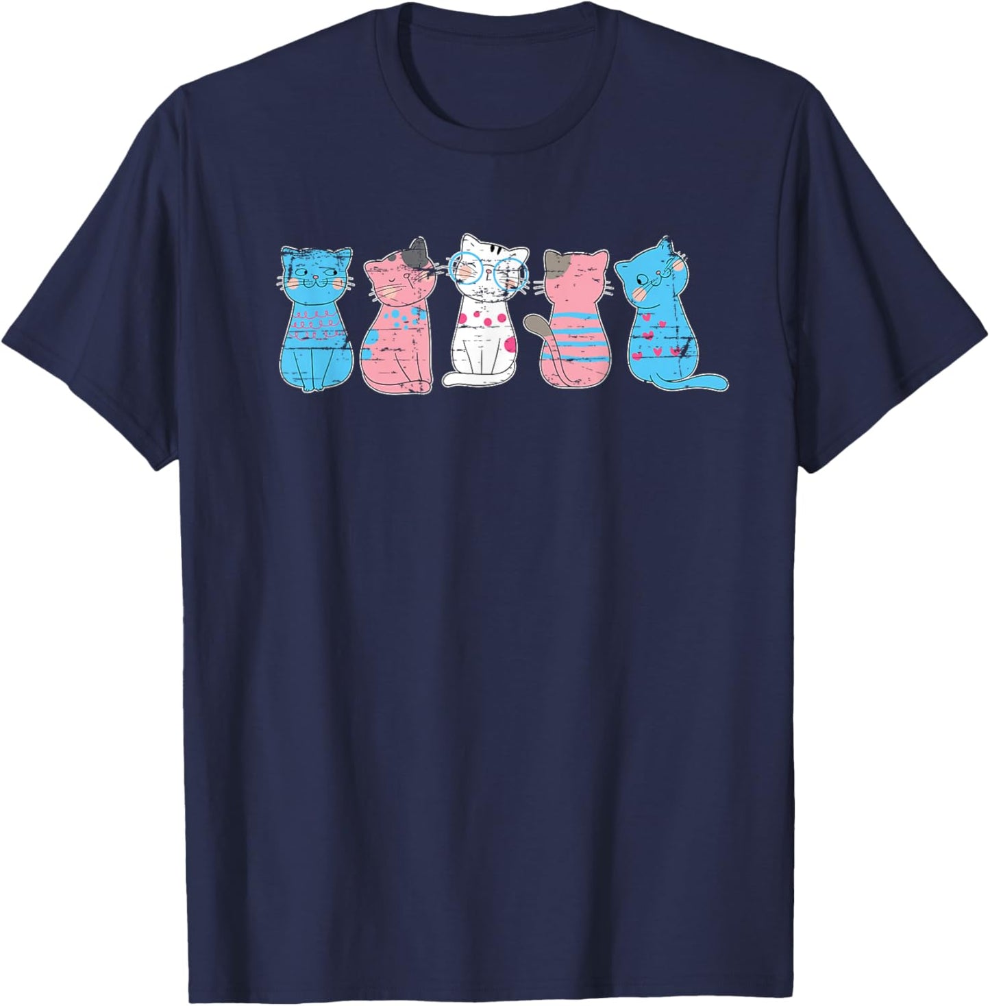 Transsexuality Cat Animal Lover Gift Trans Pride Transgender Small T-Shirt - T-Shirt | Navy