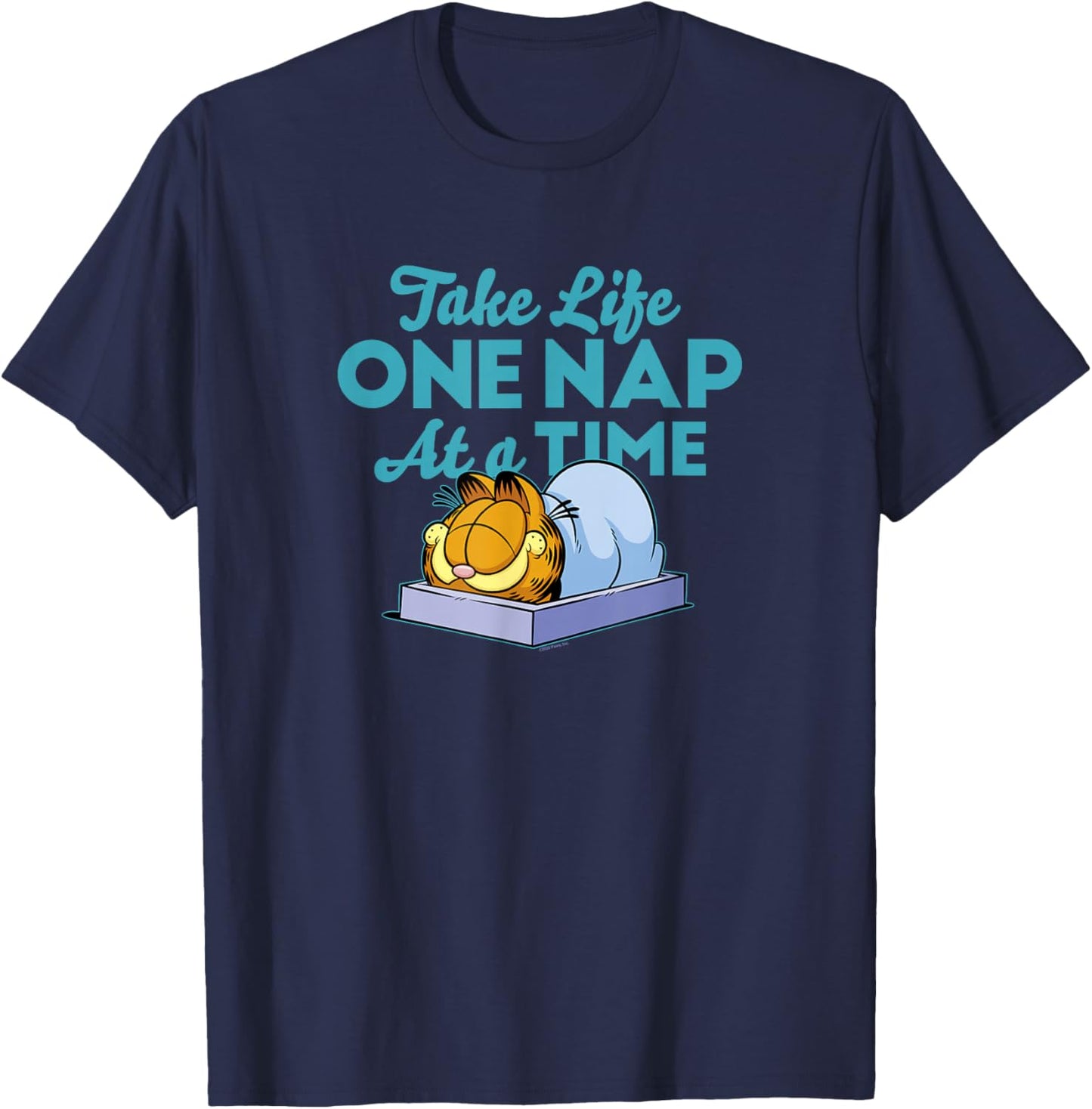 Garfield Take Life One Nap At A Time Garfield T-Shirt - T-Shirt | Navy
