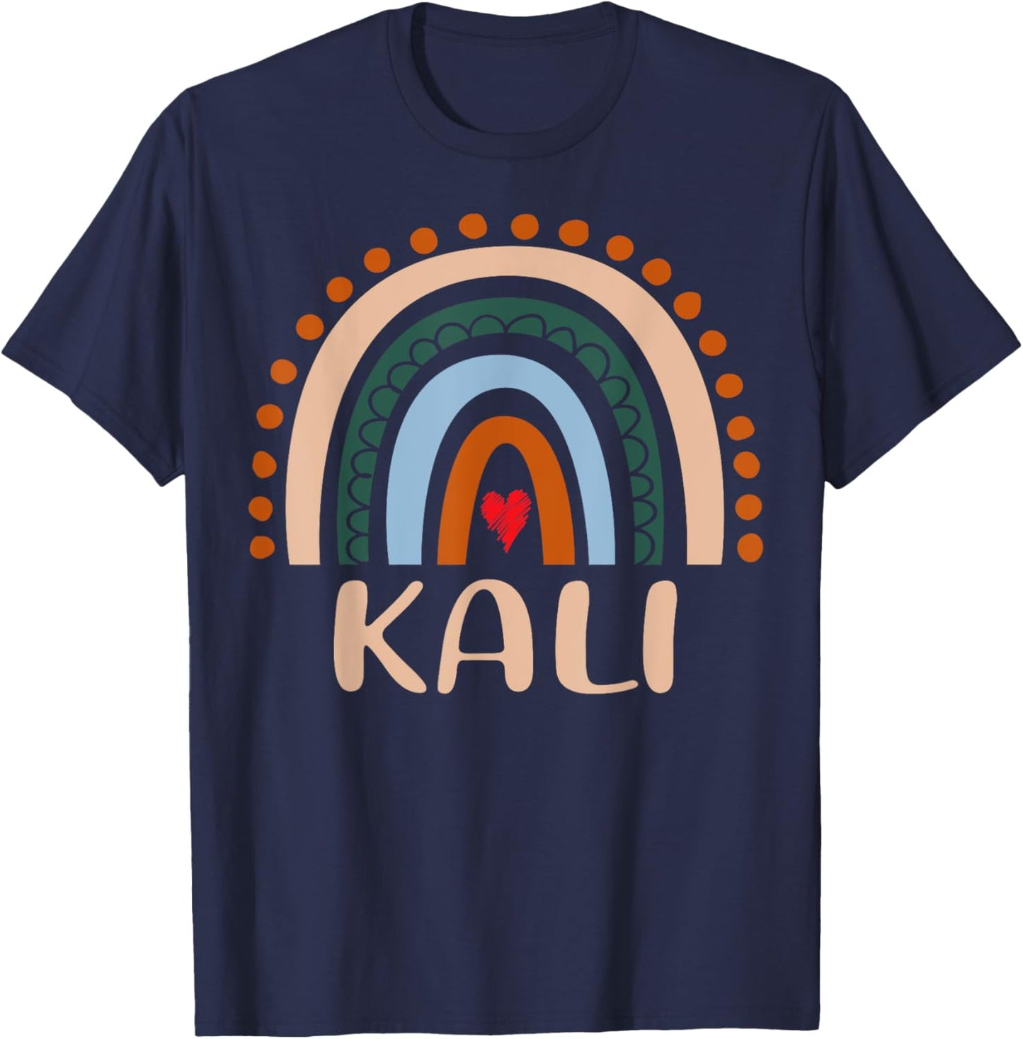 Kali Name Personalized Funny Women Rainbow Kali T-Shirt - T-Shirt | Navy