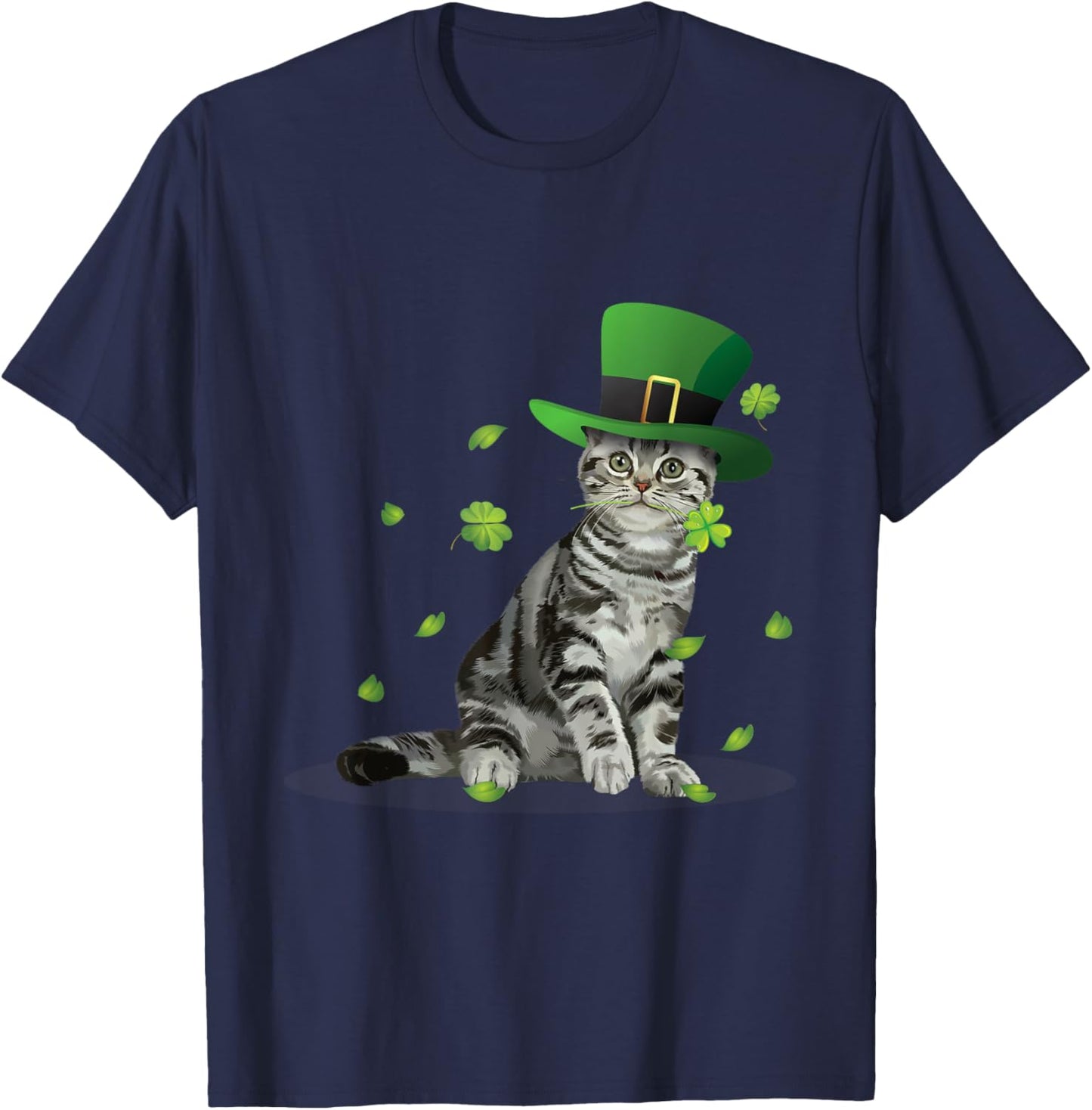 Saint Patrick's Day Cat St. Patrick's Day Cat Women T-Shirt - T-Shirt | Navy
