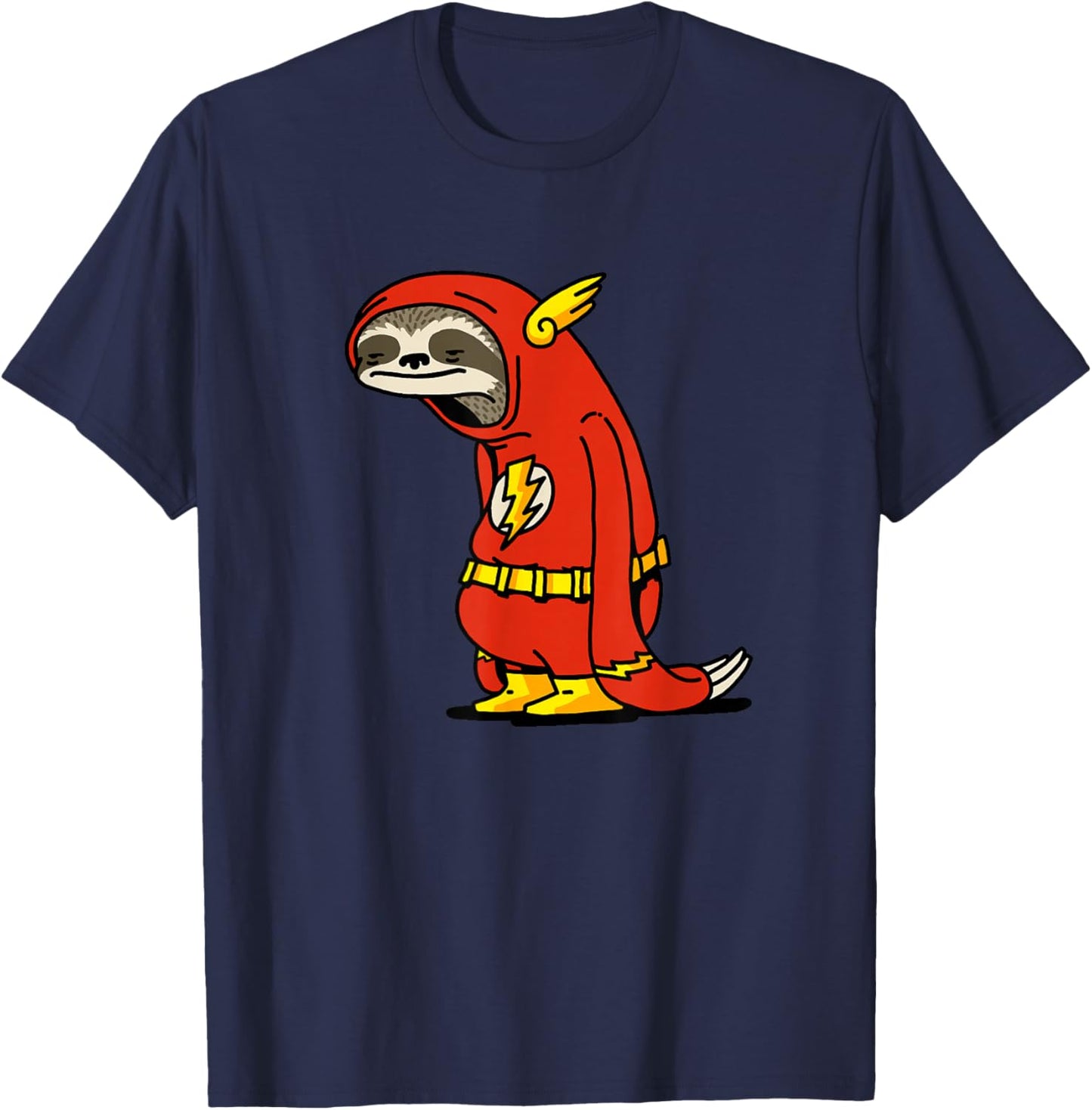 Funny Sloth Superhero Not Fast Not Furious Sloth Lover T-Shirt - T-Shirt | Navy
