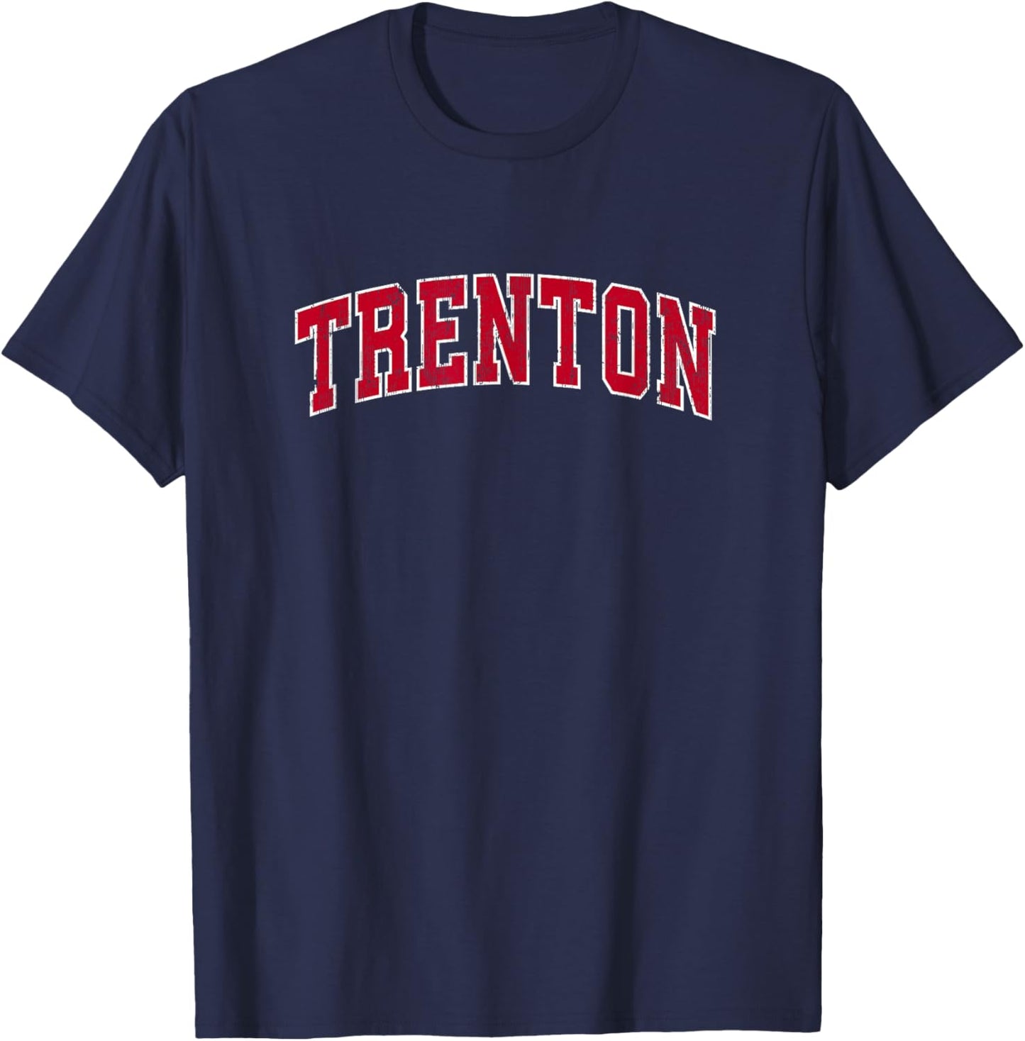 Trenton New Jersey NJ Vintage Sports Design Red Design T-Shirt - T-Shirt | Navy