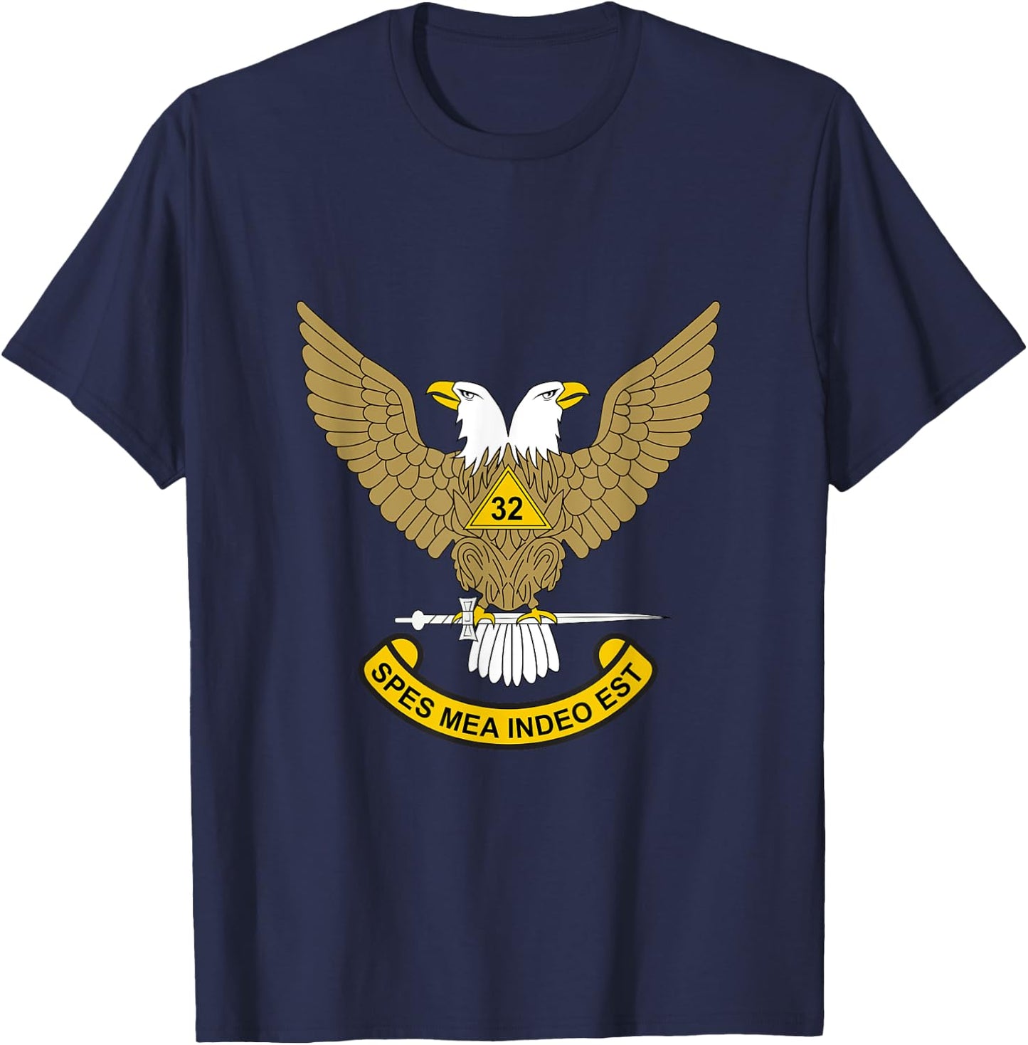 32nd Degree Mason 32 Masonic Scottish Rite AASR Wings Up T-Shirt - T-Shirt | Navy