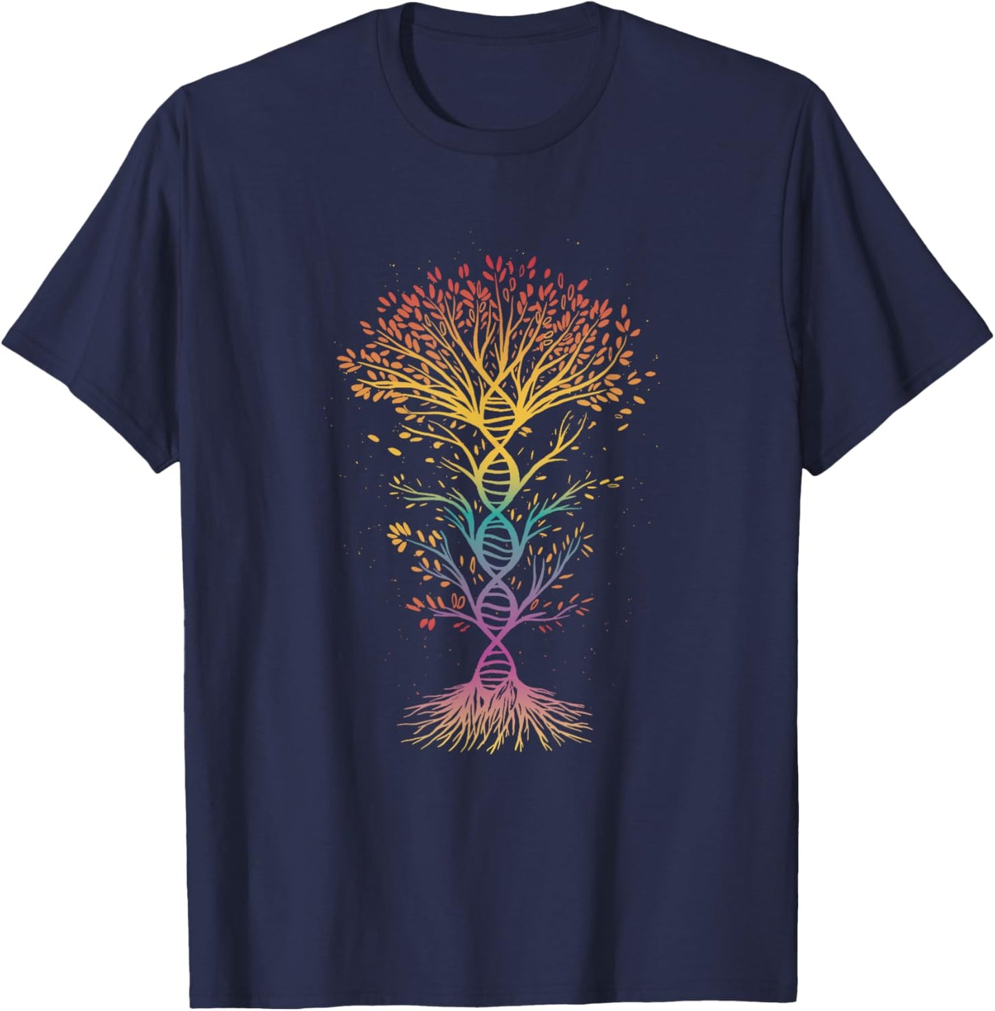 Funny DNA Tree of Life Genetics Biology Teacher Science T-Shirt - T-Shirt | Navy