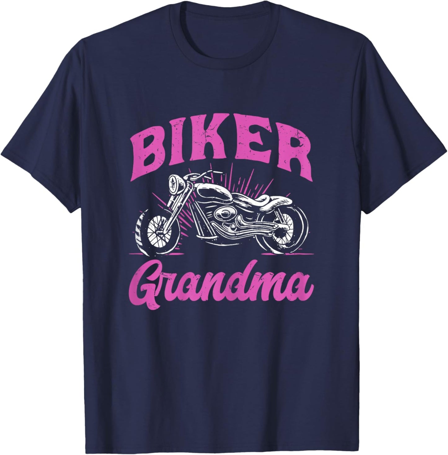 Motorcyclist Mothers Day Motorcycle Biker Grandma T-Shirt - T-Shirt | Navy