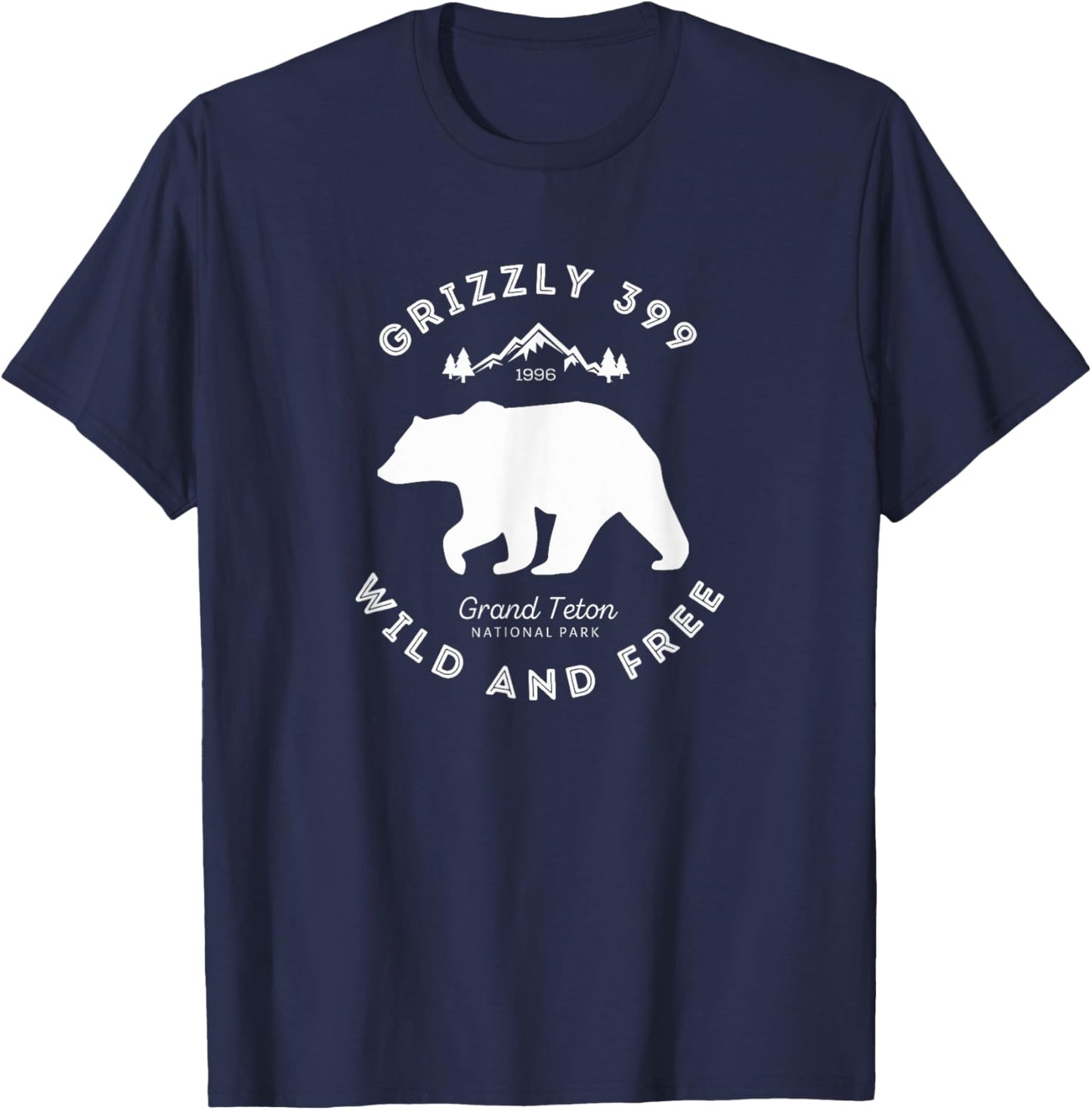 Grizzly 399 Wild & Free Grand Teton National Park T-Shirt - T-Shirt | Navy