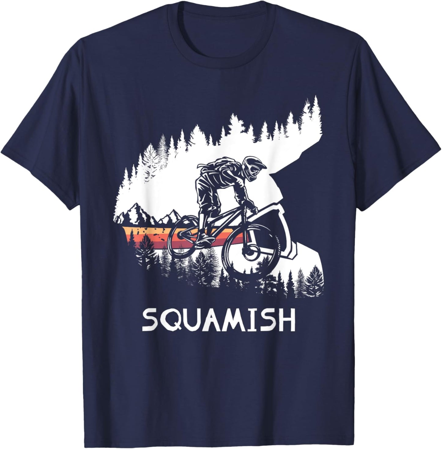 Squamish MTB Downhill Trail Biker British Columbia T-Shirt - T-Shirt | Navy