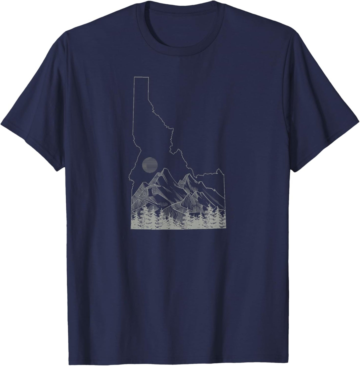 Idaho Retro Vintage Outdoors Mountain Graphic Design T-Shirt - T-Shirt | Navy