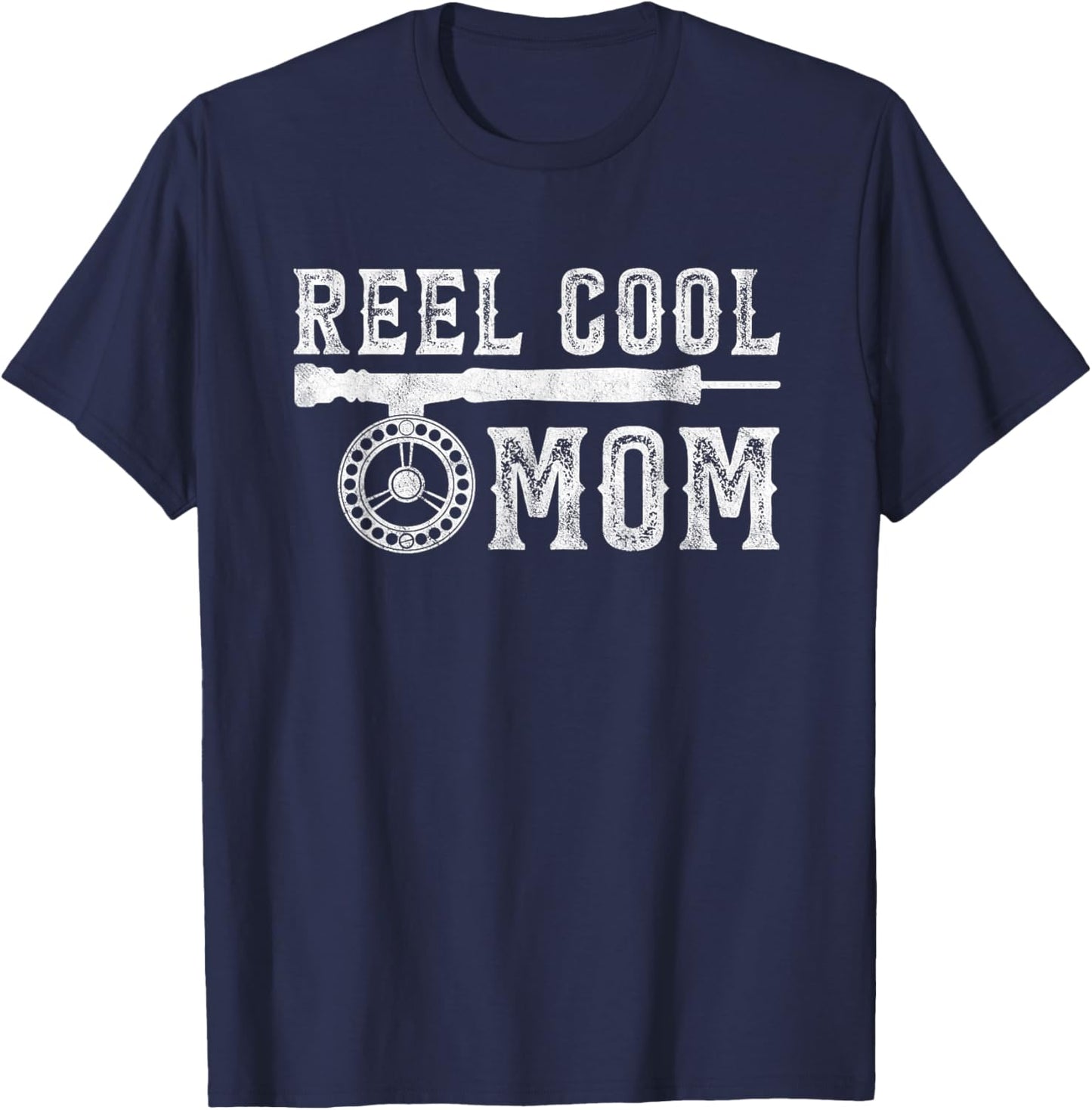 Reel Cool Fly Fishing Mom - Funny Mother Fisherman Joke T-Shirt - T-Shirt | Navy