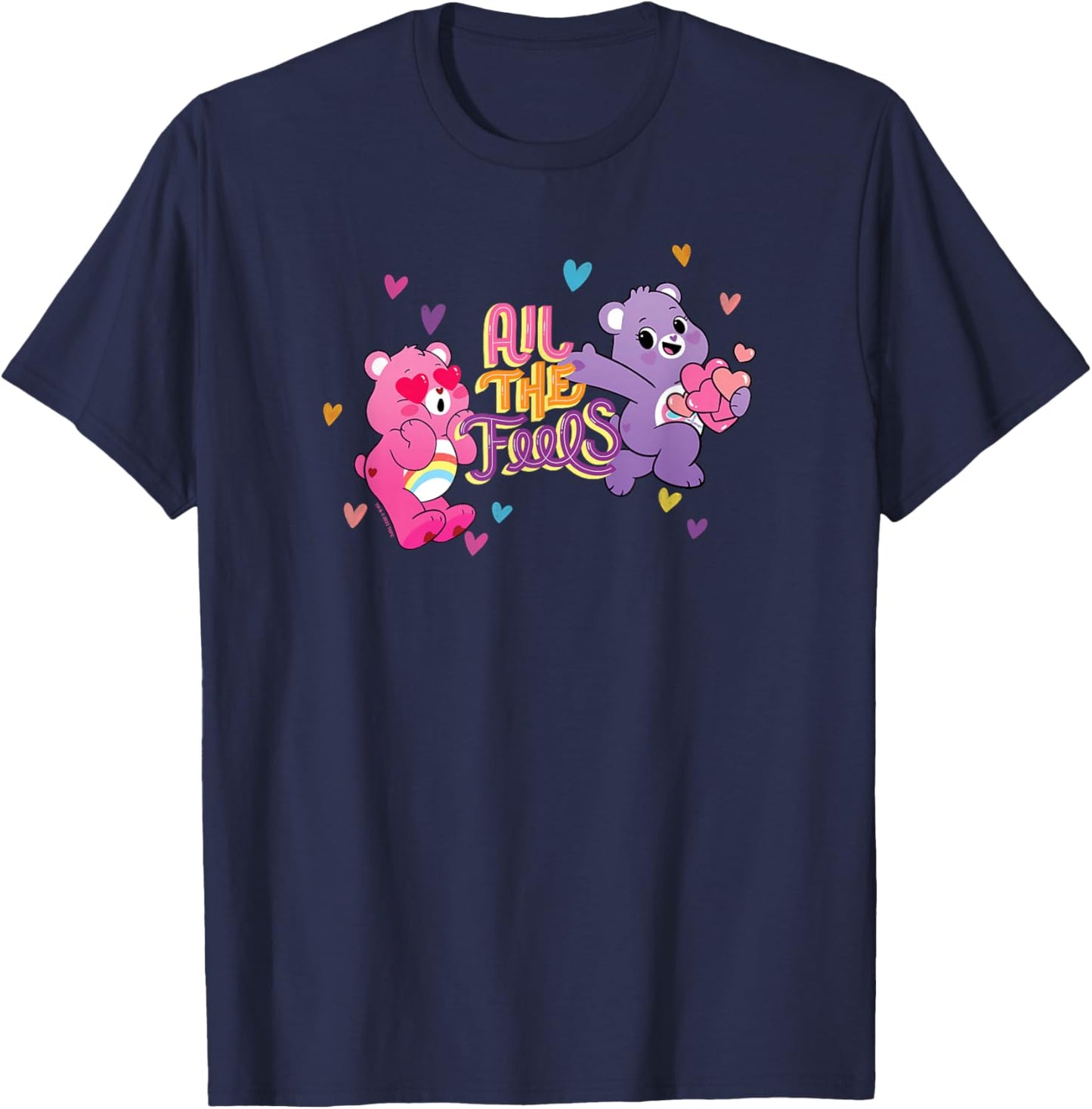 Care Bears Valentine's Day Cheer & Share Bear All The Feels T-Shirt - T-Shirt | Navy