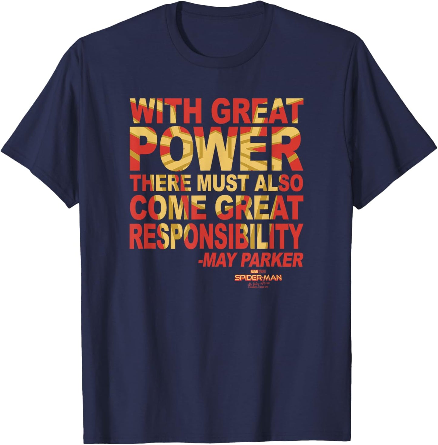 Marvel Spider-Man No Way Home Great Responsibility Quote T-Shirt - T-Shirt | Navy