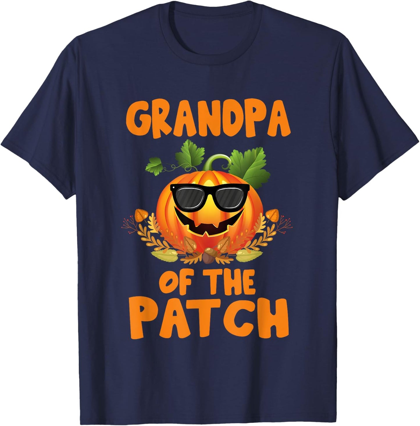 Pumpkin Grandpa of the Patch Family Halloween Costume T-Shirt - T-Shirt | Navy