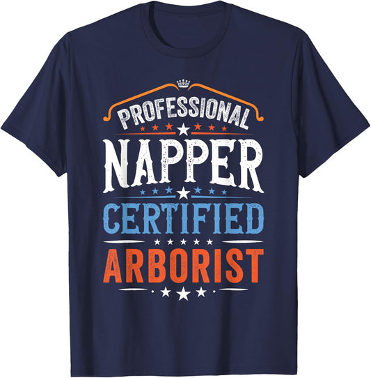 Funny Lumberjack Retro Proud Certified Arborist T-Shirt - T-Shirt | Navy