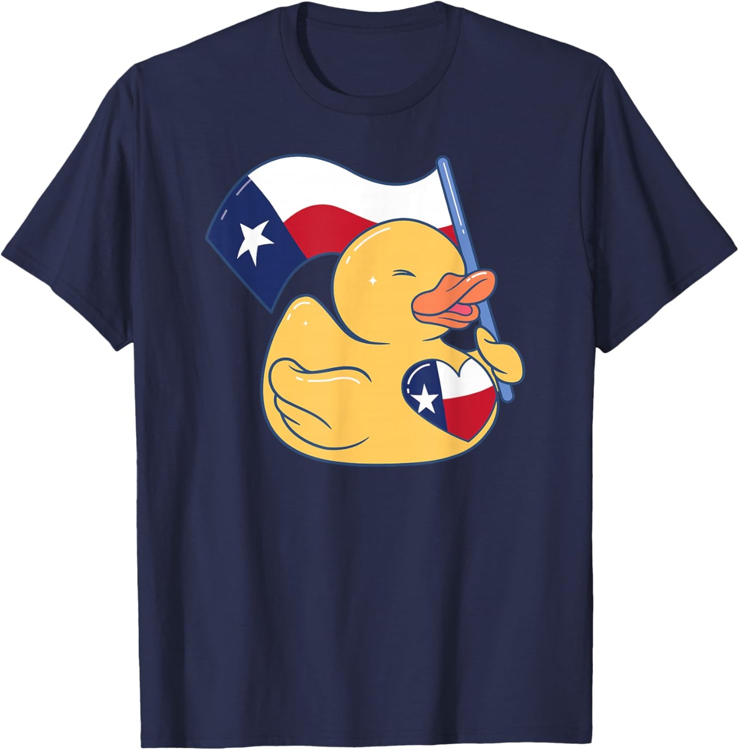 Easily Distracted By Ducks Texas Flag Bird Dallas Austin Tx T-Shirt - T-Shirt | Navy