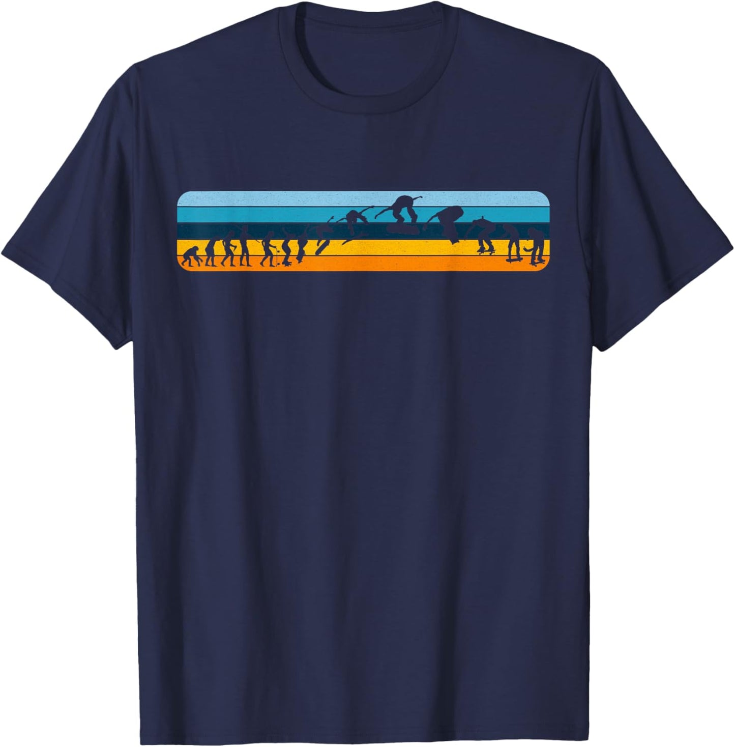 Skateboarding Evolution - Skateboarder Evolving, Skater Life T-Shirt - T-Shirt | Navy